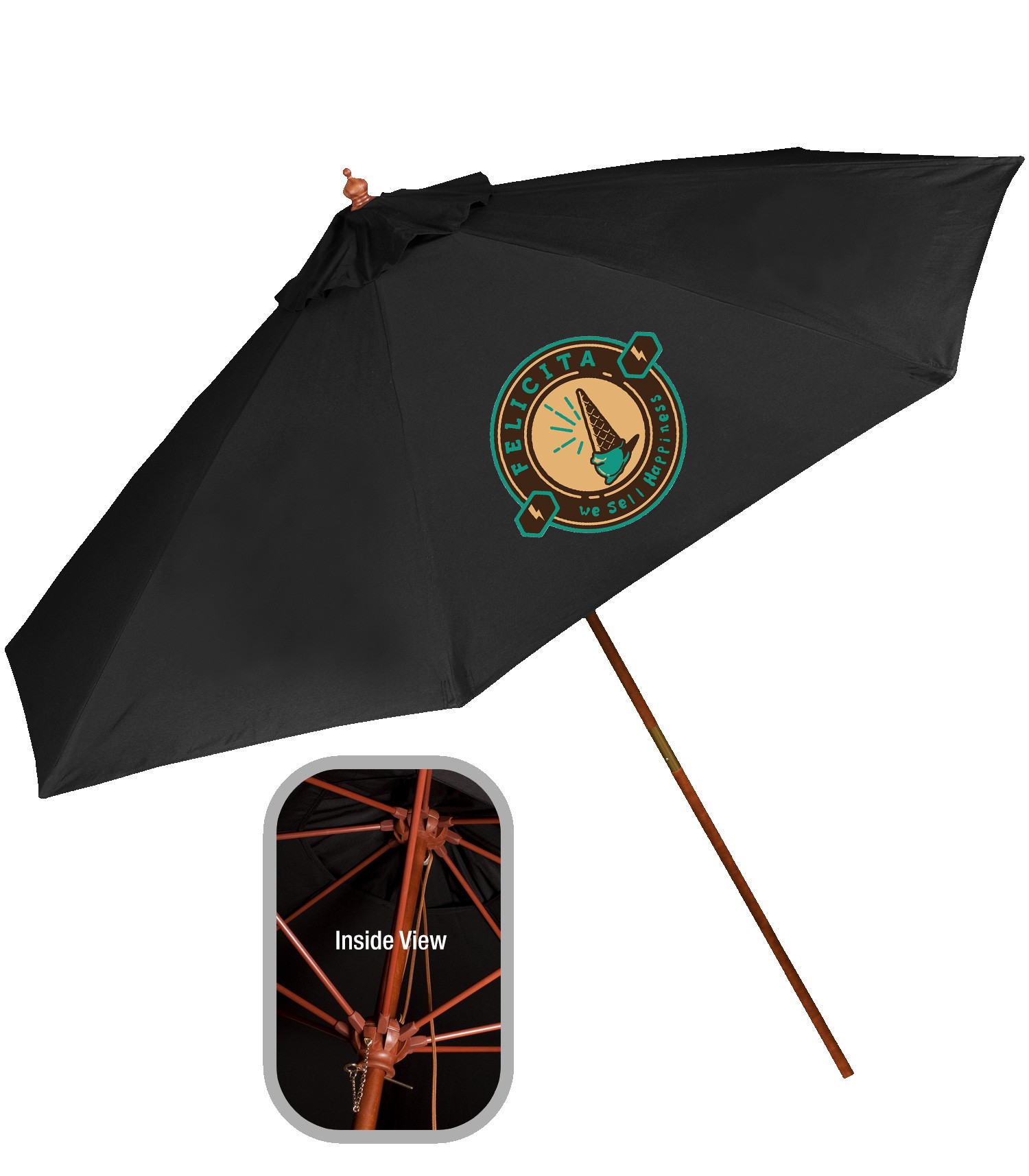 Picture of 9' Wooden Market Umbrella