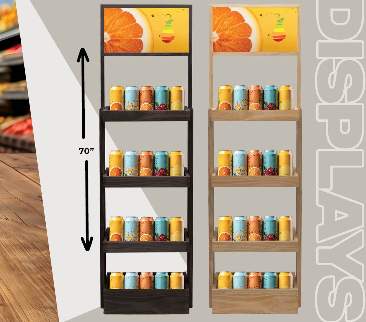 Picture of 4-Shelf Wood Display Stand