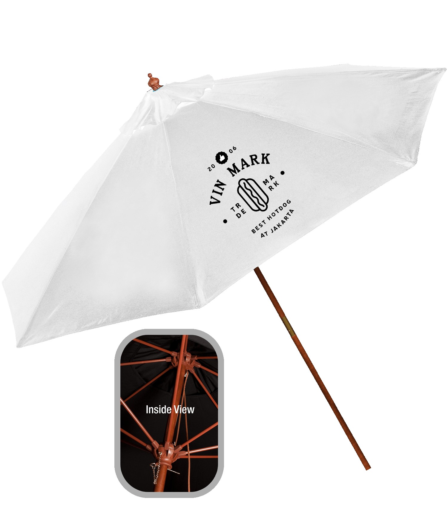 Picture of 9' Wooden Polyester Market Umbrella