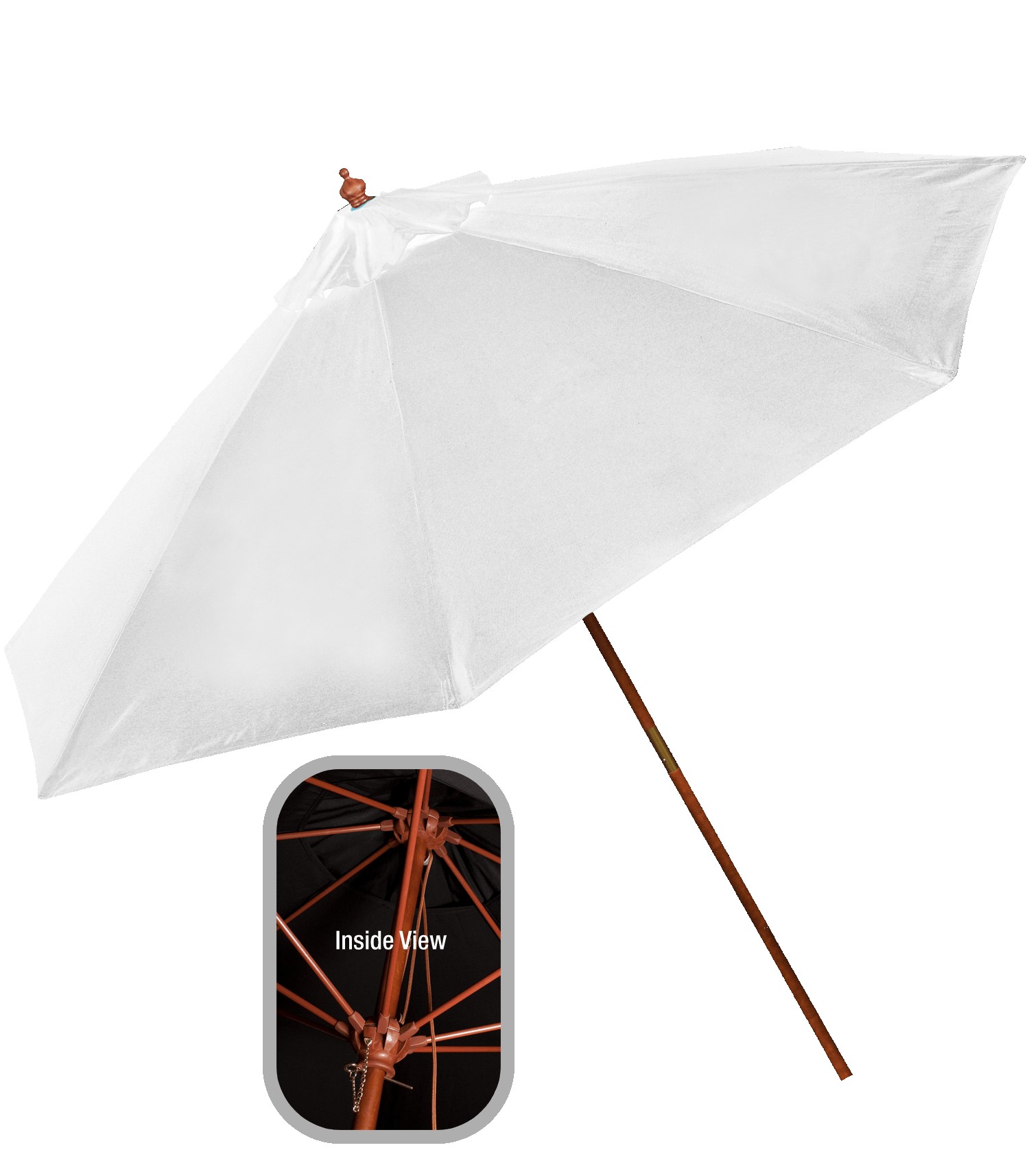 Picture of 9' Wooden Polyester Market Umbrella