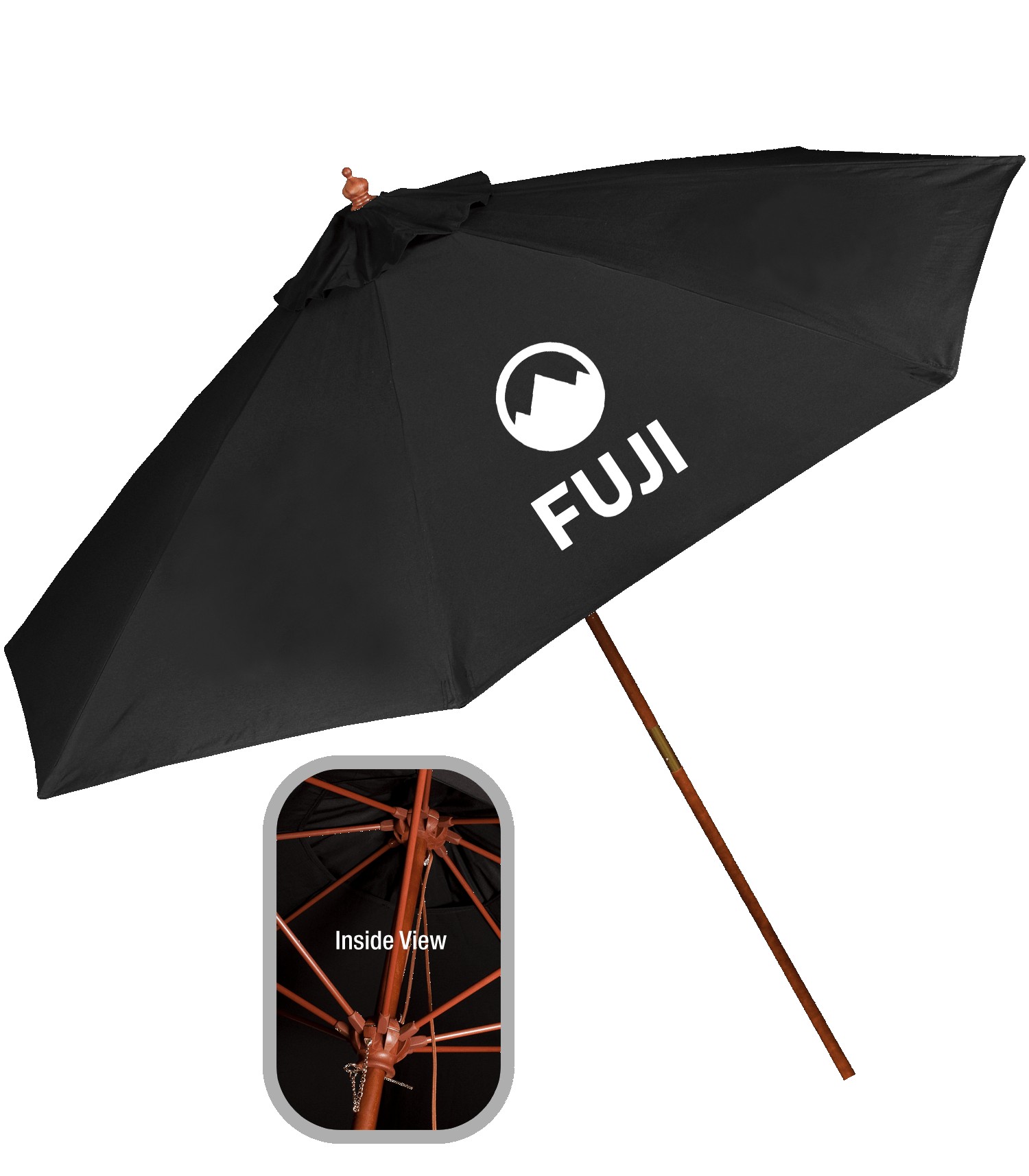 Picture of 9' Wooden Polyester Market Umbrella