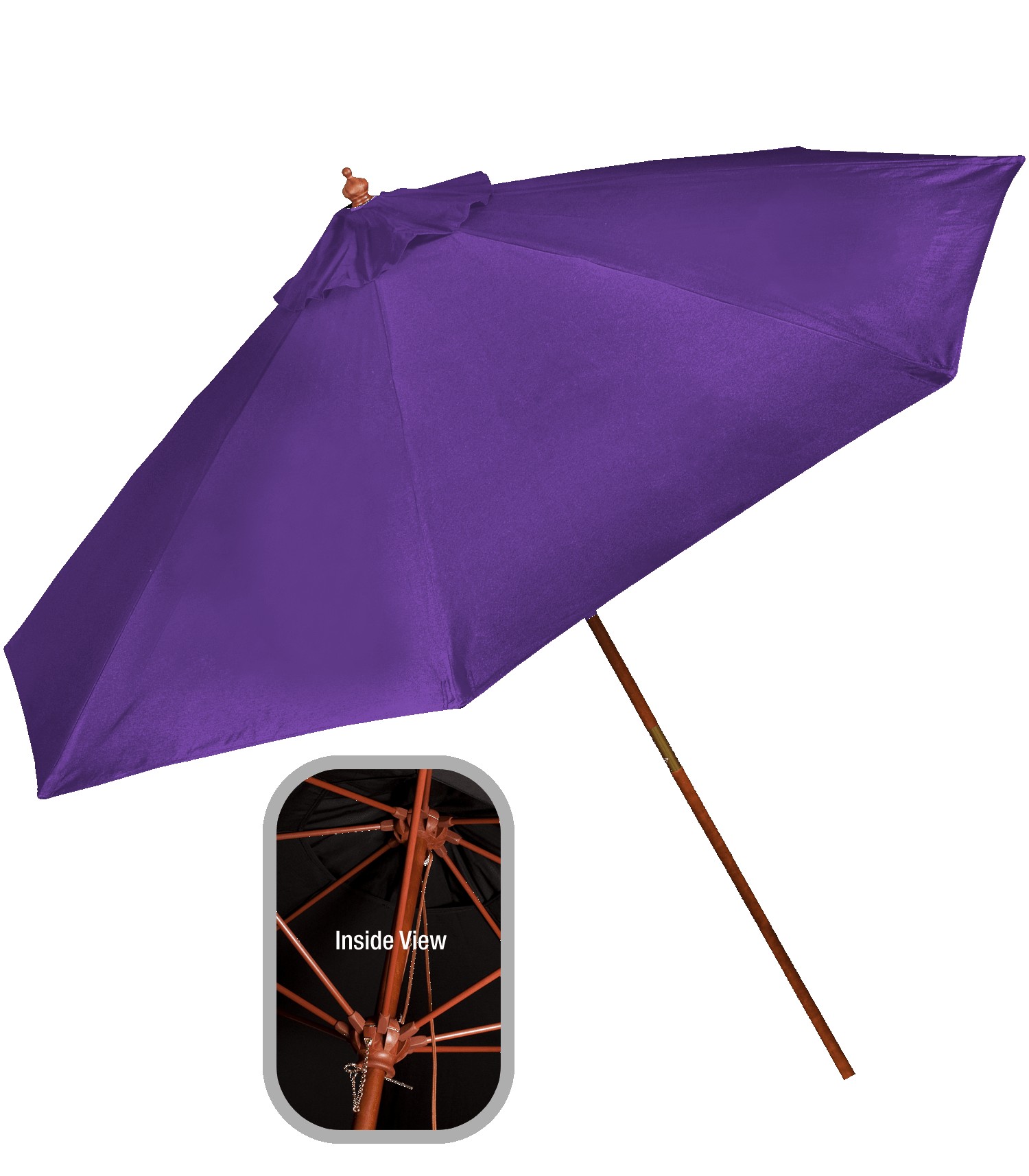 Picture of 9' Wooden Polyester Market Umbrella