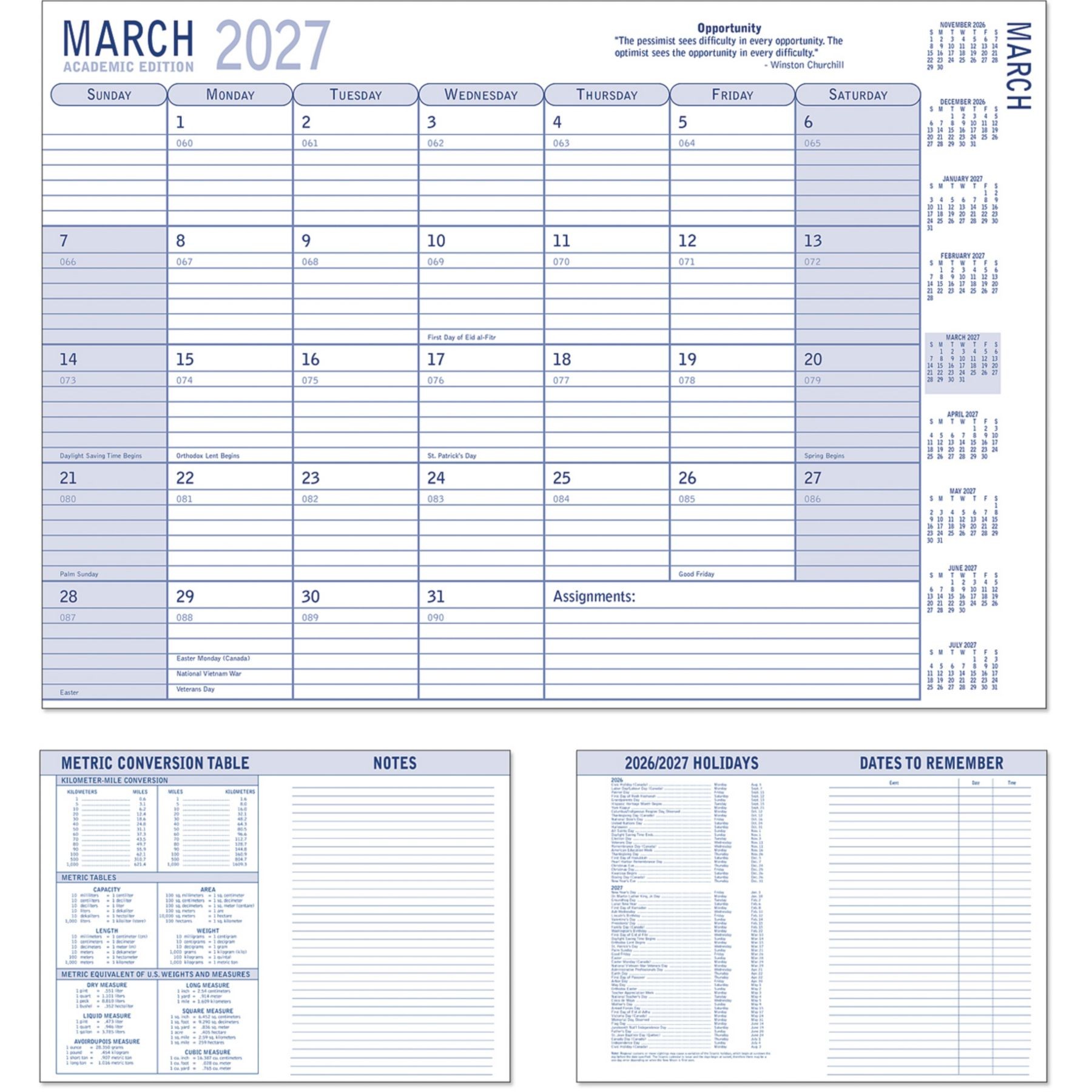 Picture of Summit Academic 7x10 Monthly Planner