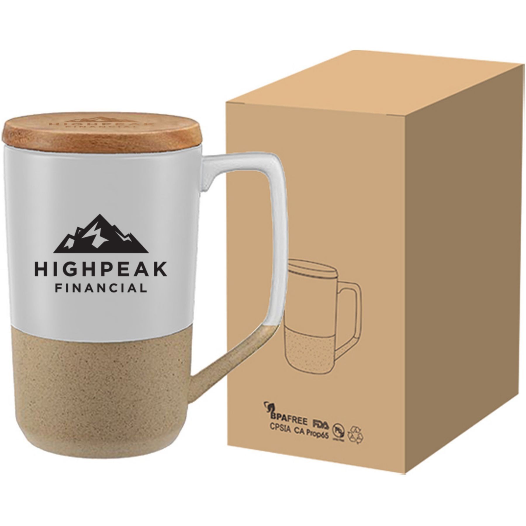 Picture of Two Tone Ceramic Mug With Lid 15 Oz