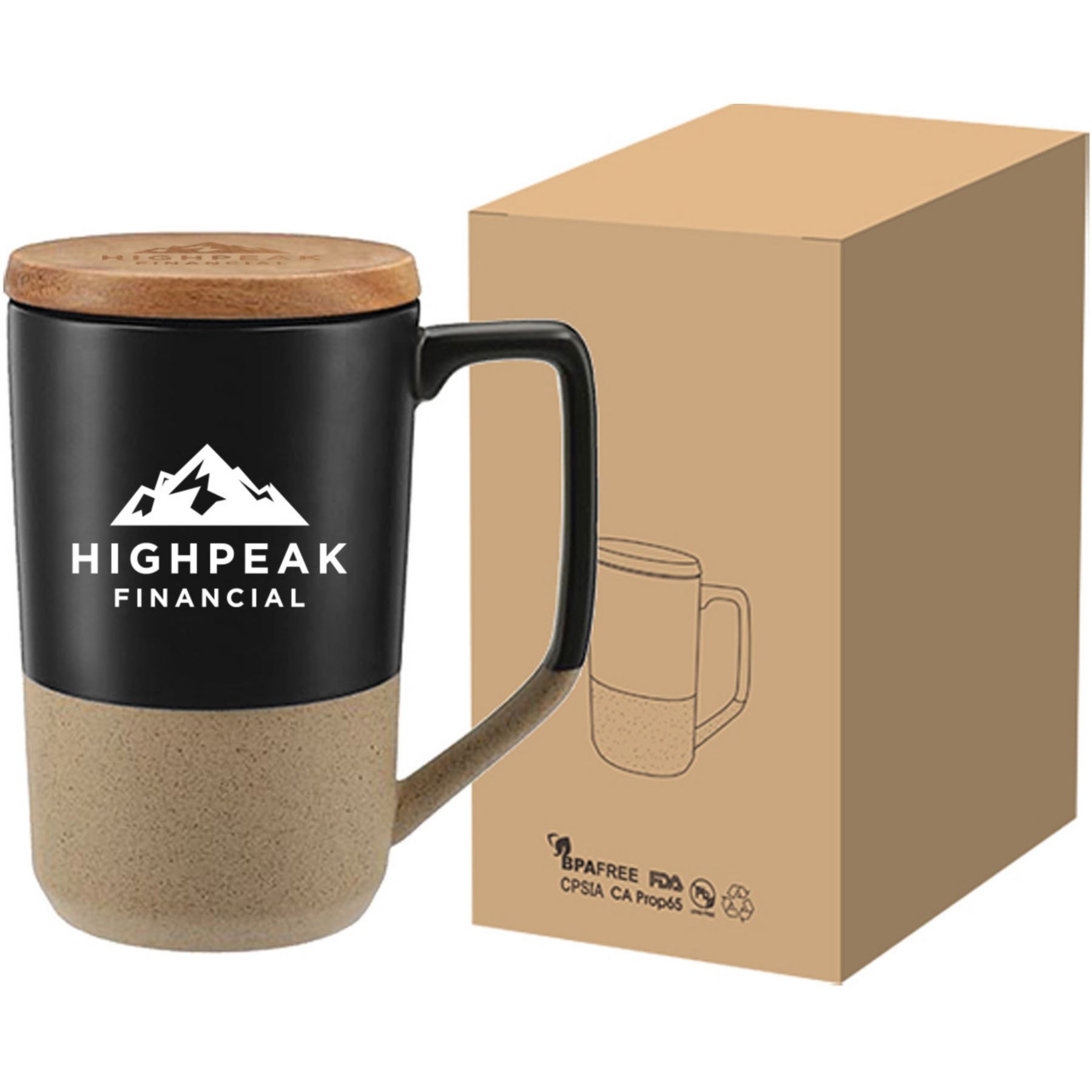 Picture of Two Tone Ceramic Mug With Lid 15 Oz