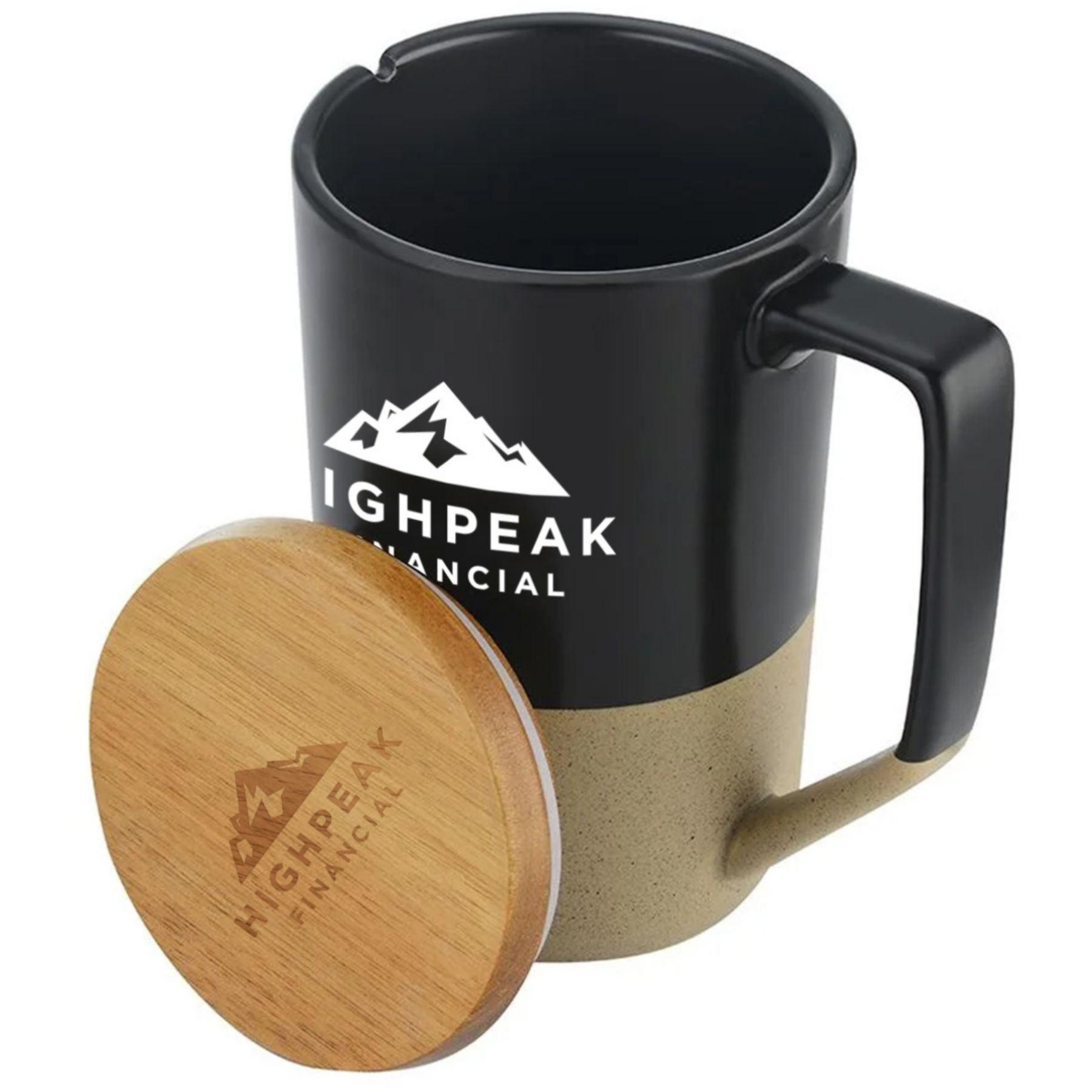 Picture of Two Tone Ceramic Mug With Lid 15 Oz
