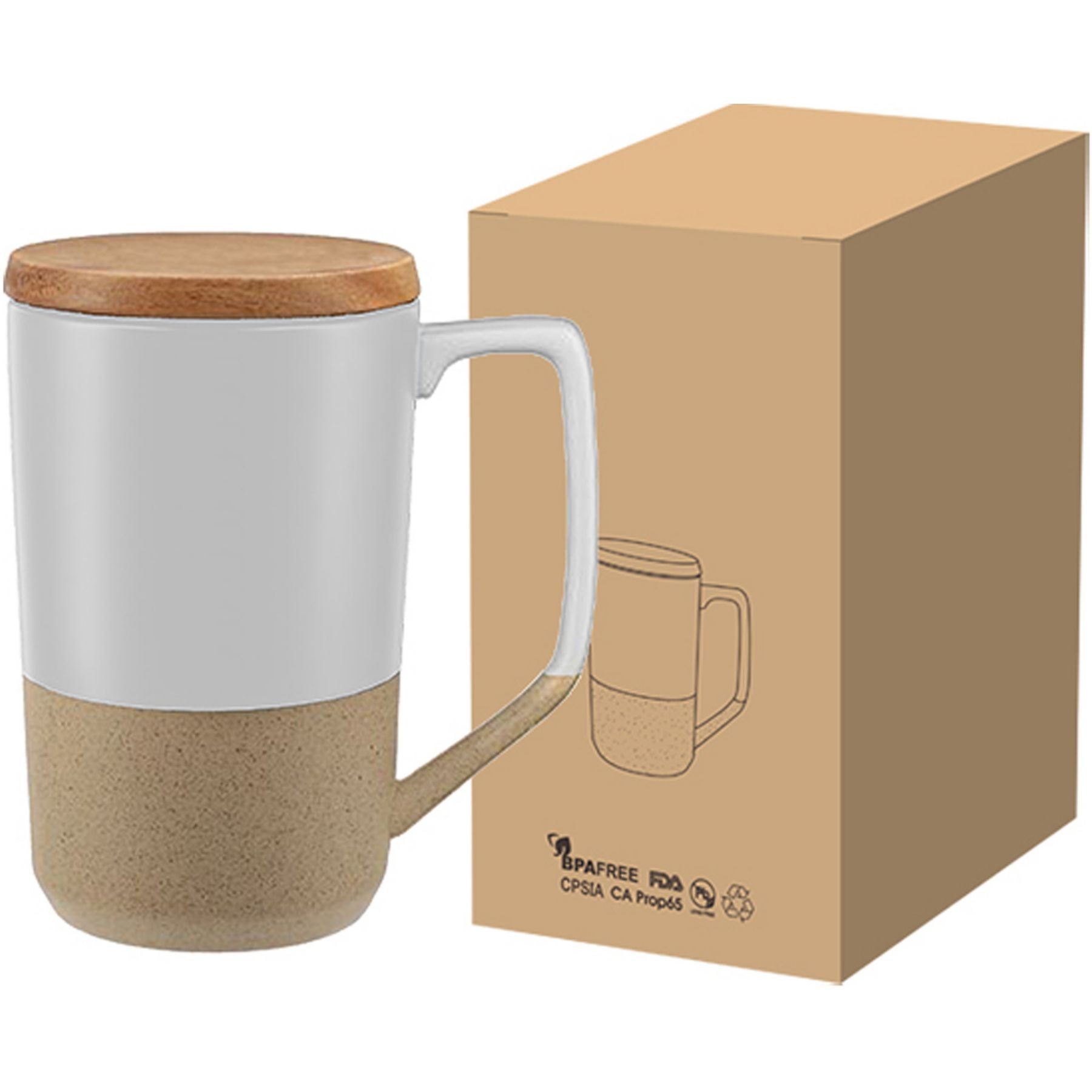 Picture of Two Tone Ceramic Mug With Lid 15 Oz