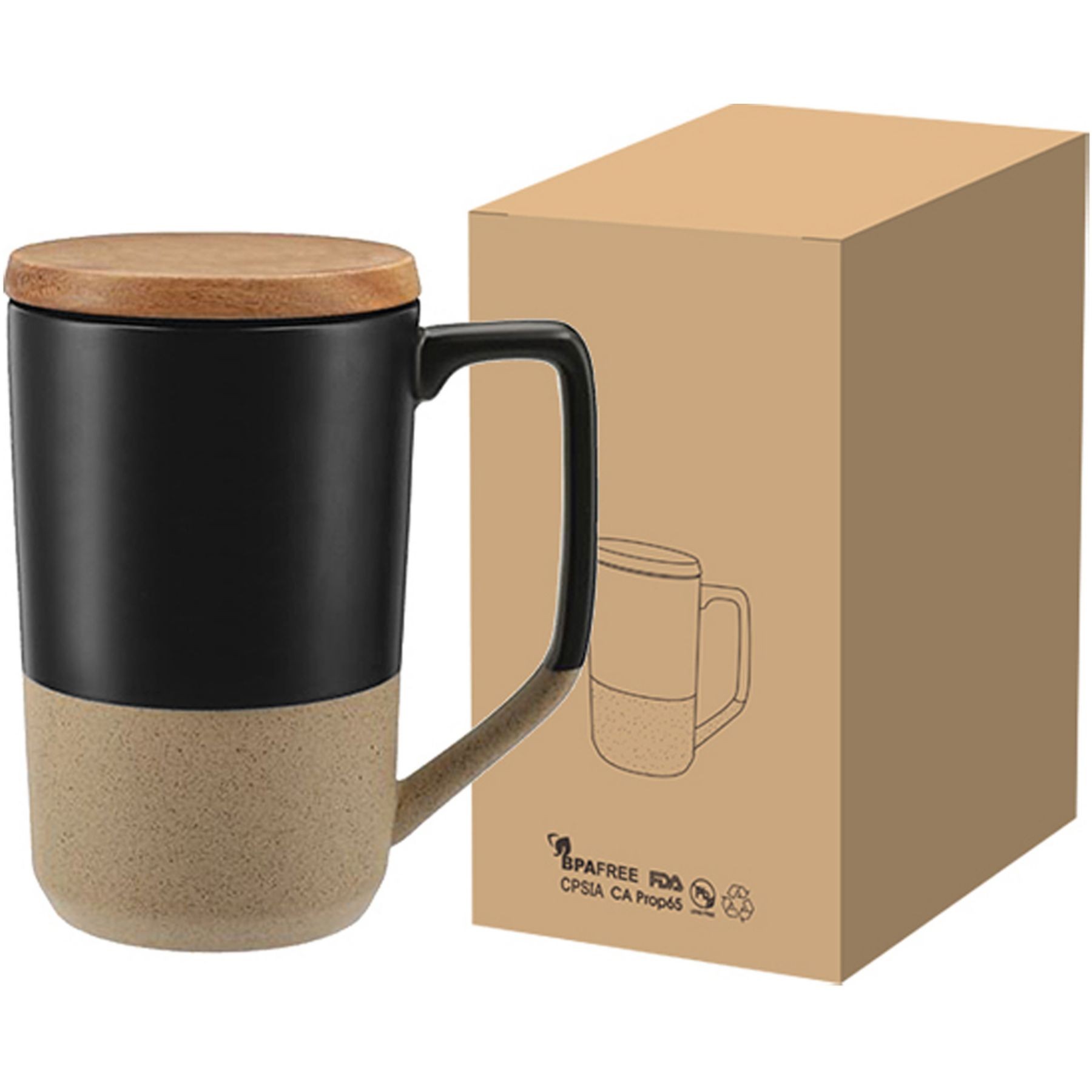 Picture of Two Tone Ceramic Mug With Lid 15 Oz