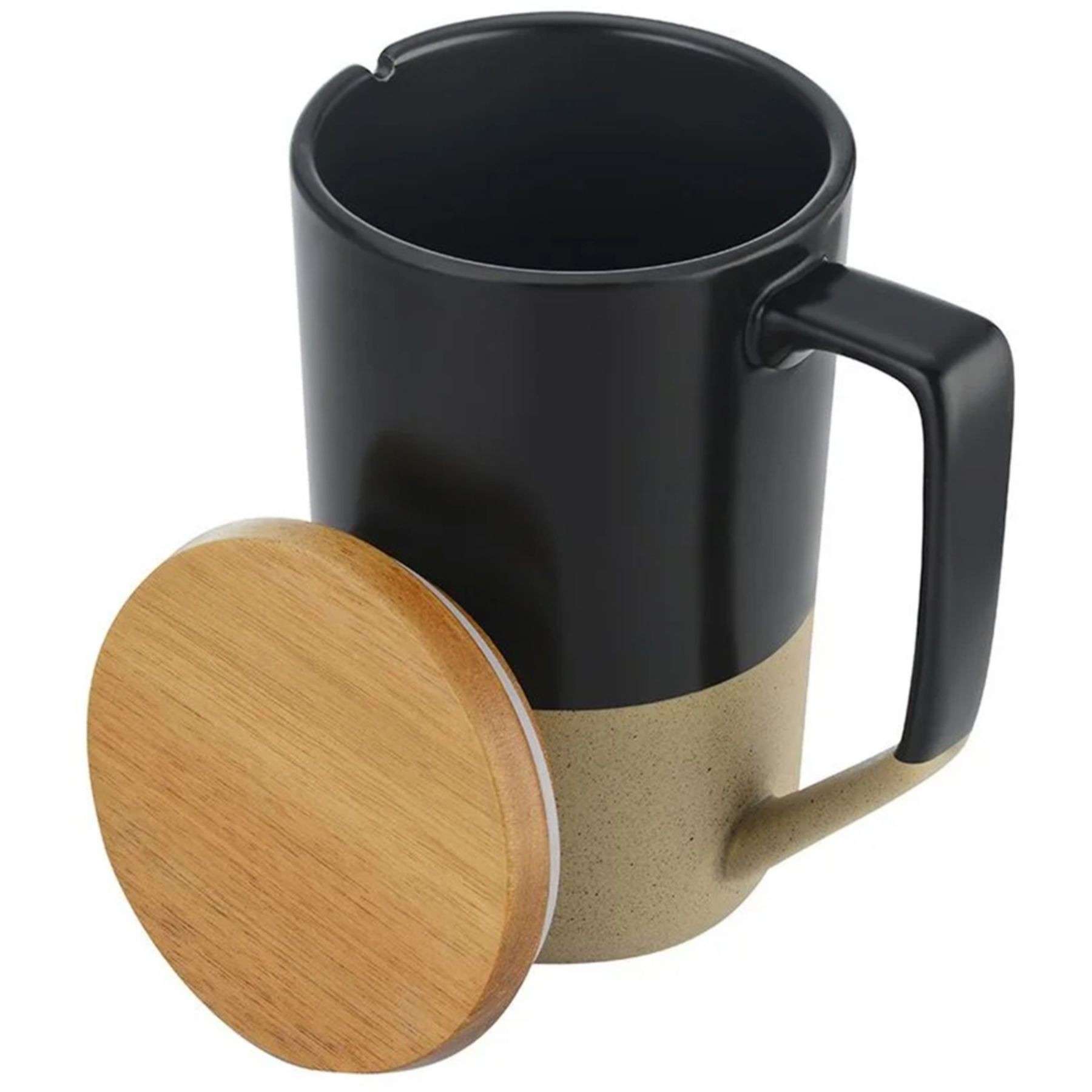 Picture of Two Tone Ceramic Mug With Lid 15 Oz