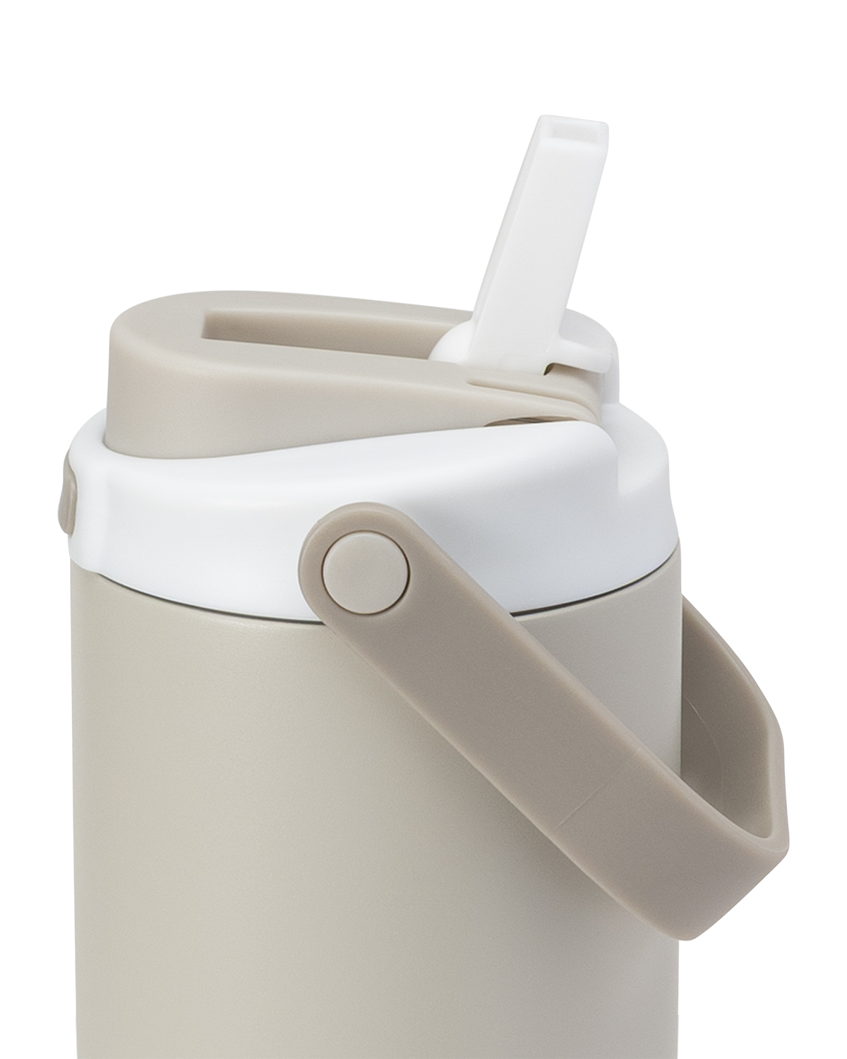 Picture of 30 oz. Lily Recycled Stainless Steel Vacuum Tumbler with Flip Straw and Top Handle.