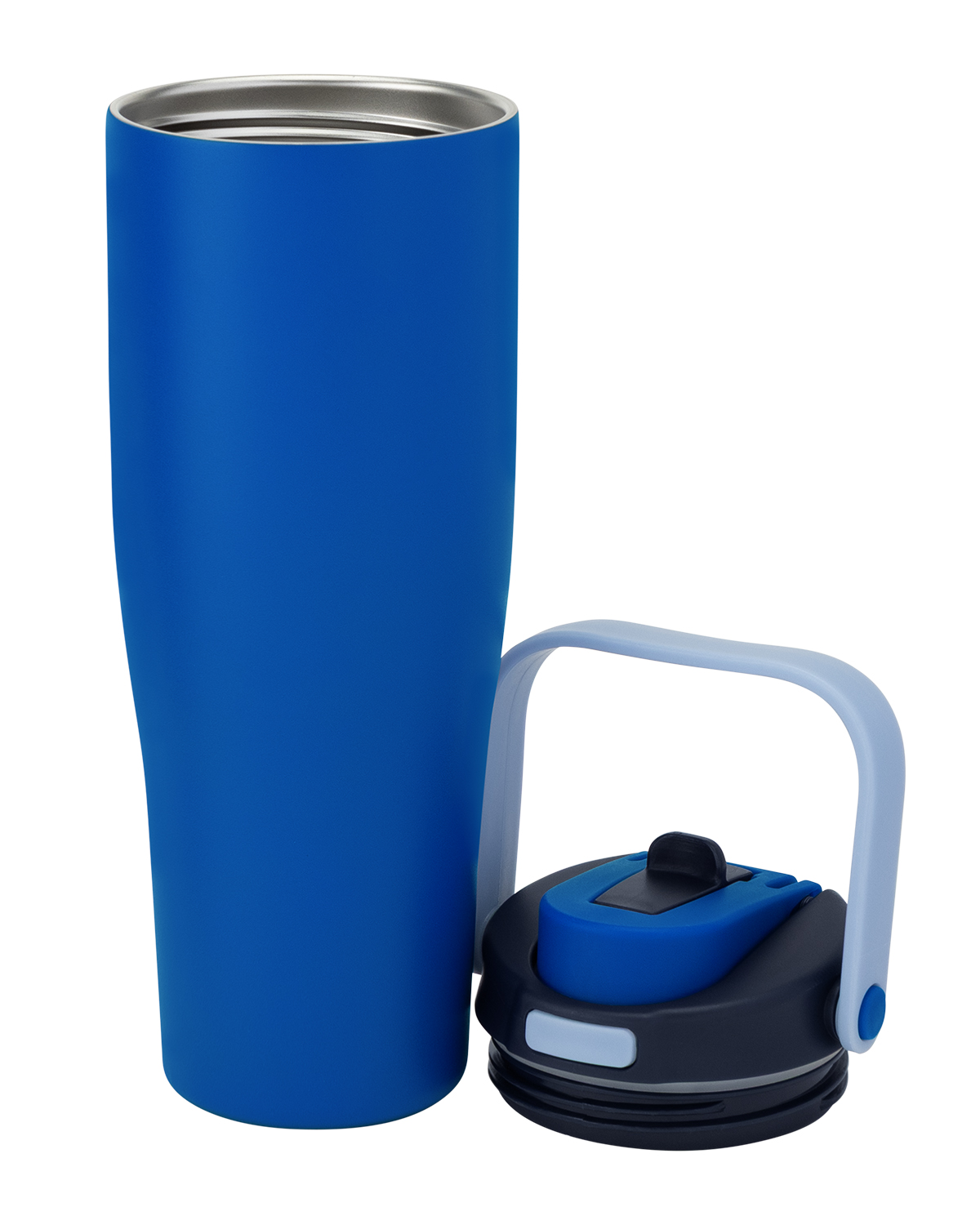 Picture of 30 oz. Lily Recycled Stainless Steel Vacuum Tumbler with Flip Straw and Top Handle.