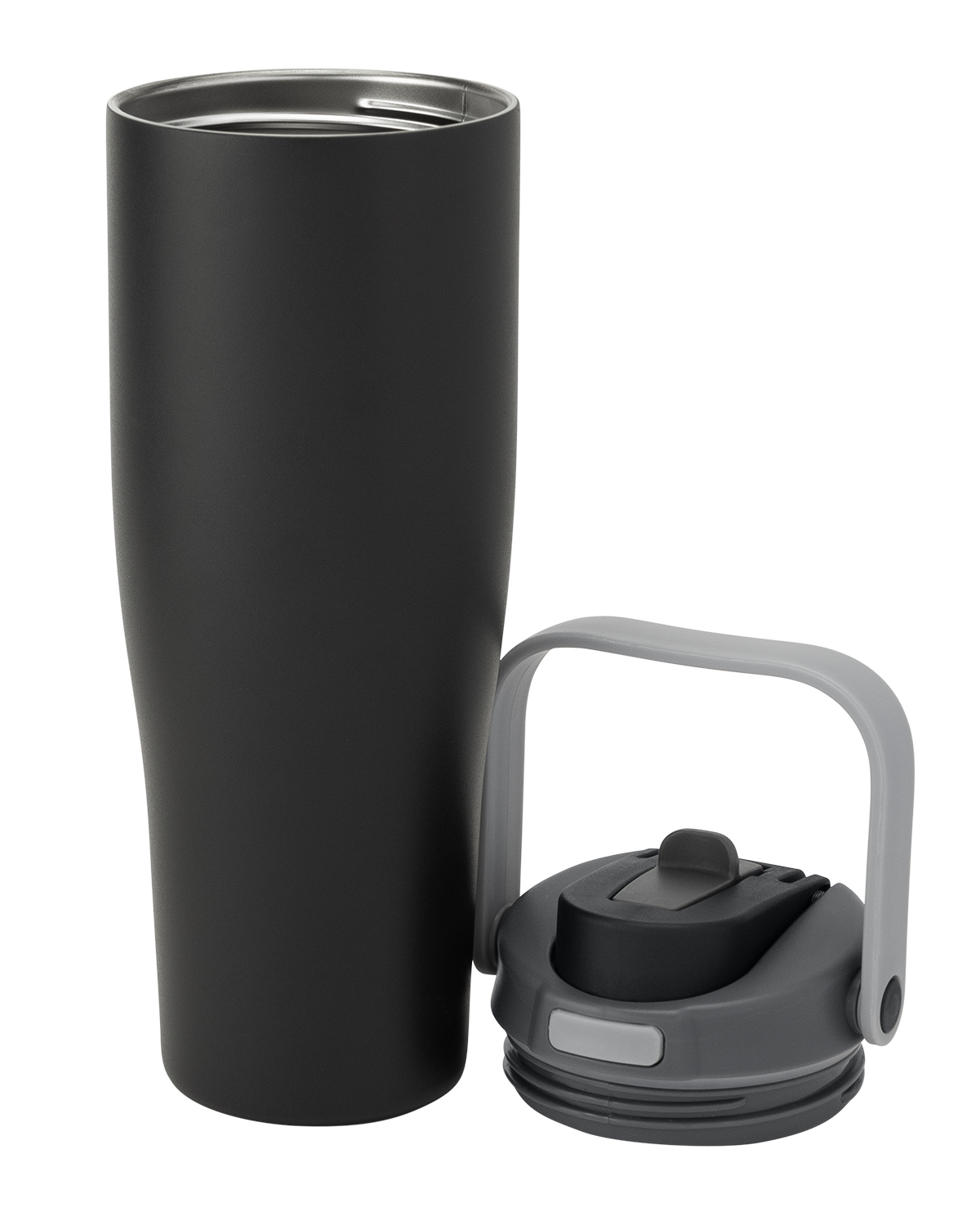 Picture of 30 oz. Lily Recycled Stainless Steel Vacuum Tumbler with Flip Straw and Top Handle.