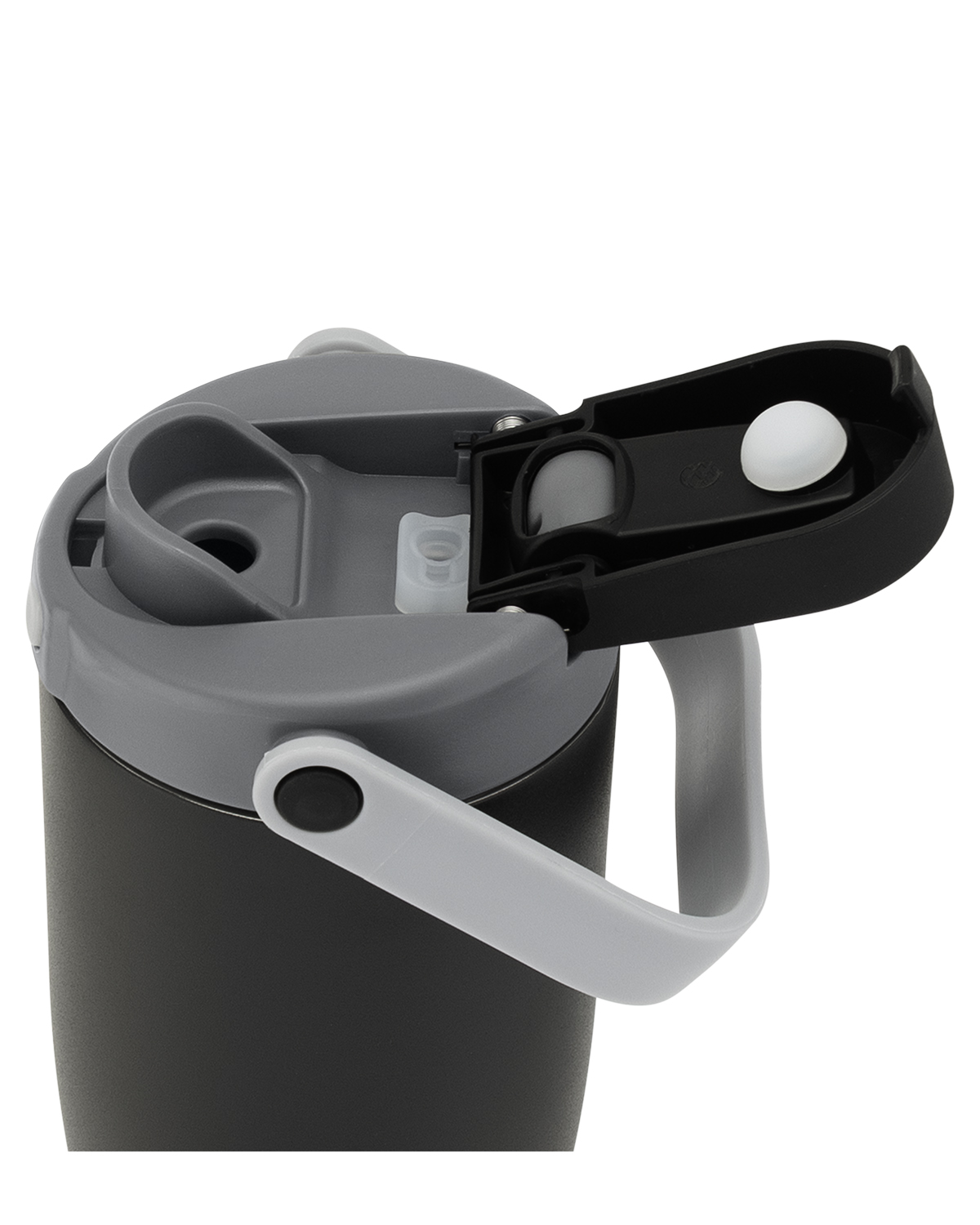 Picture of 30 oz. Lily Recycled Stainless Steel Vacuum Tumbler with Flip Straw and Top Handle.