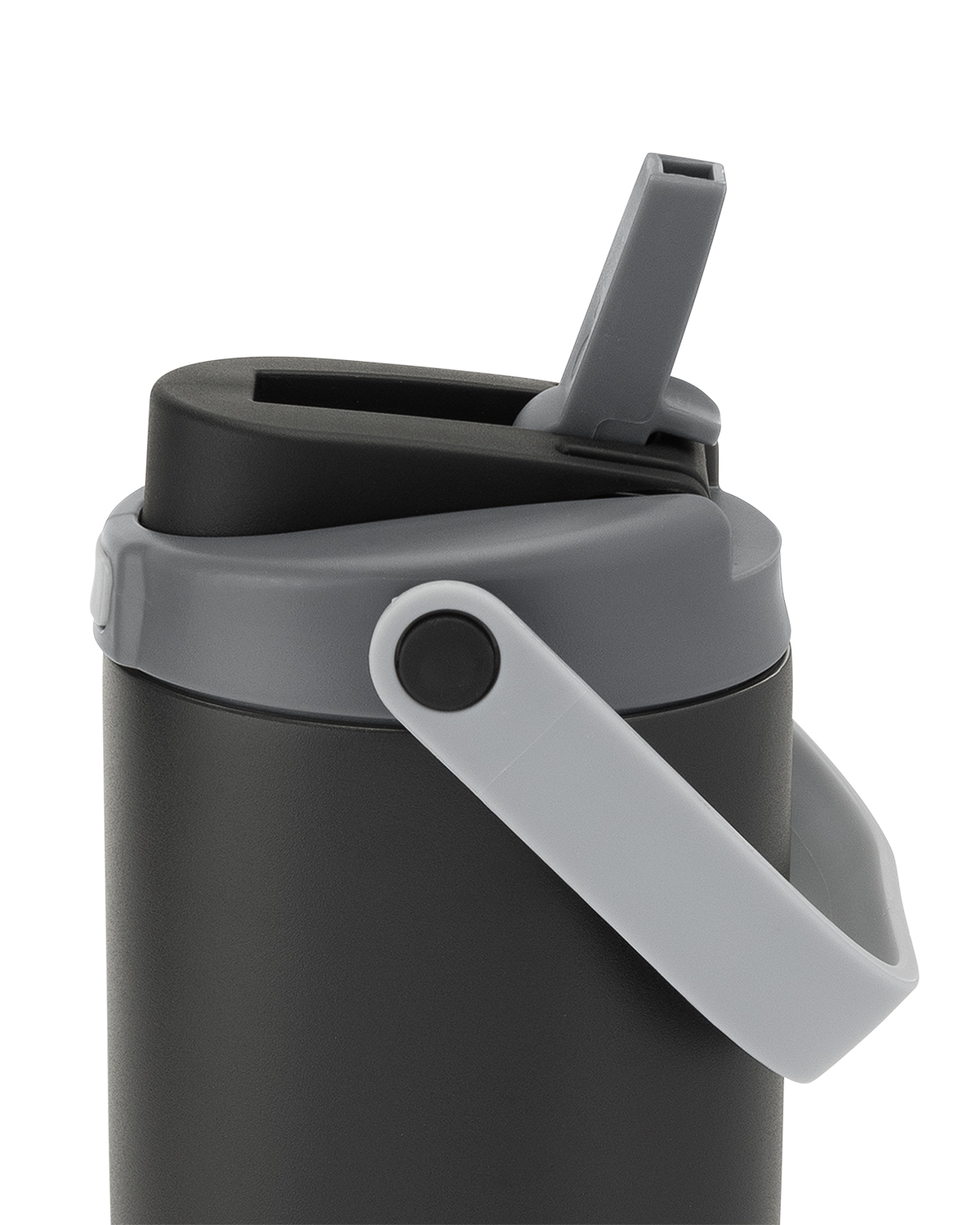 Picture of 30 oz. Lily Recycled Stainless Steel Vacuum Tumbler with Flip Straw and Top Handle.