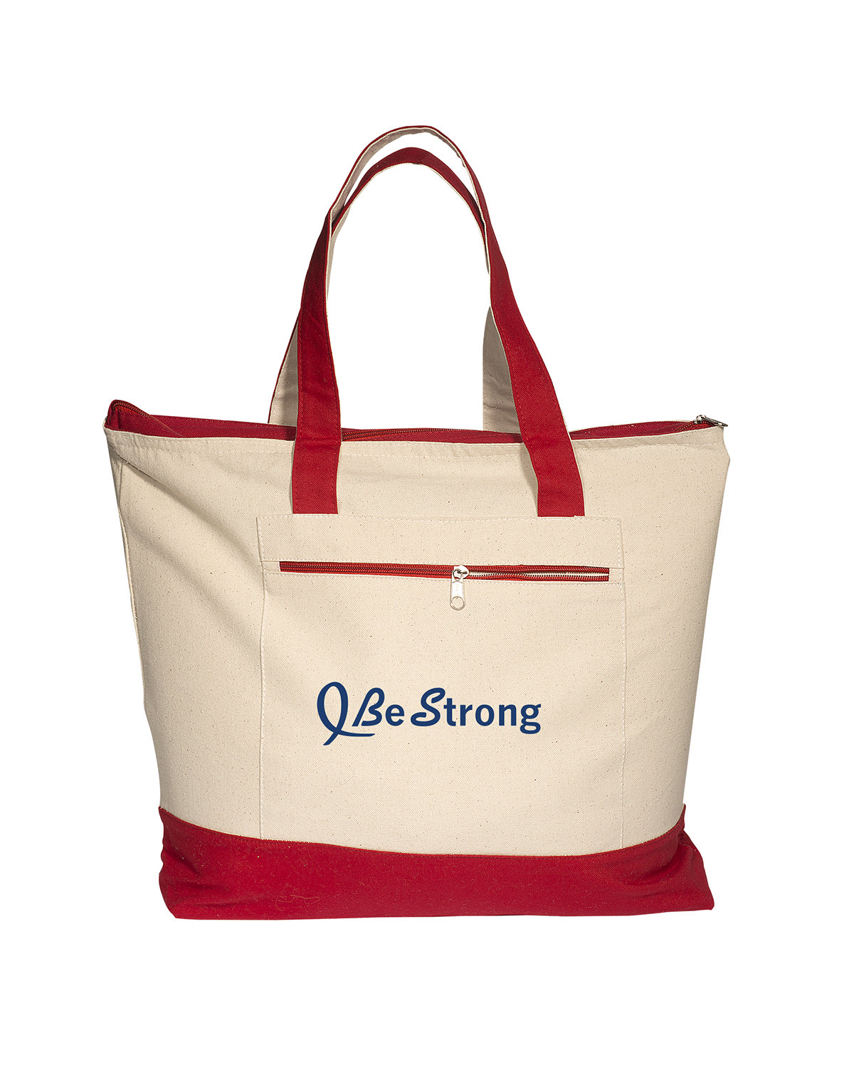 Picture of Zippered Cotton Canvas Tote Bag.