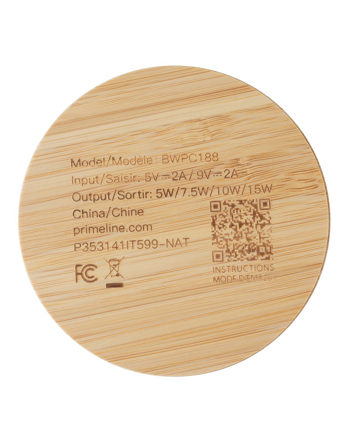 Picture of Bamboo 15W Wireless Charging Pad.