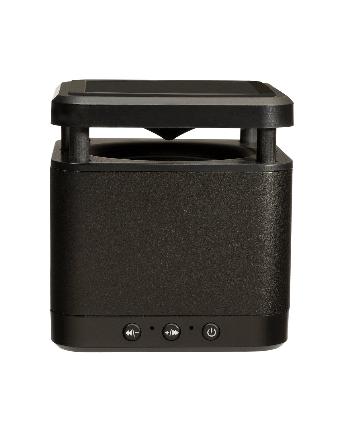 Picture of Cube Wireless Speaker and Charger.