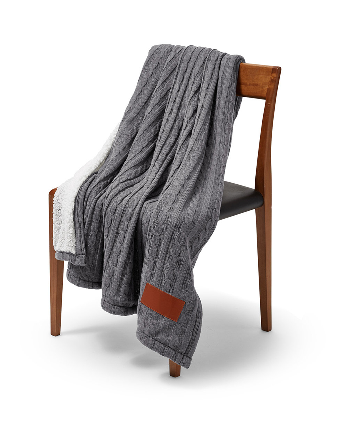 Picture of Cable Knit Sherpa Throw.