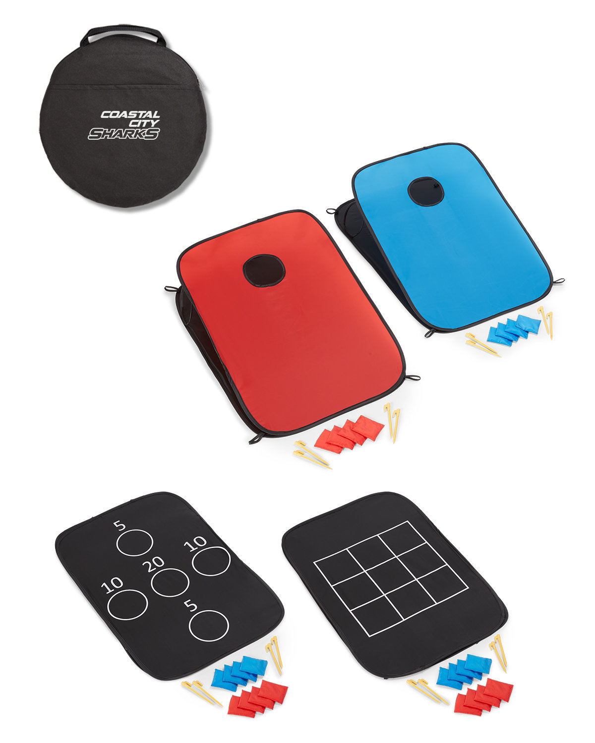 Picture of b.active 3-in-1 Game Set With Pop Up Corn Hole.