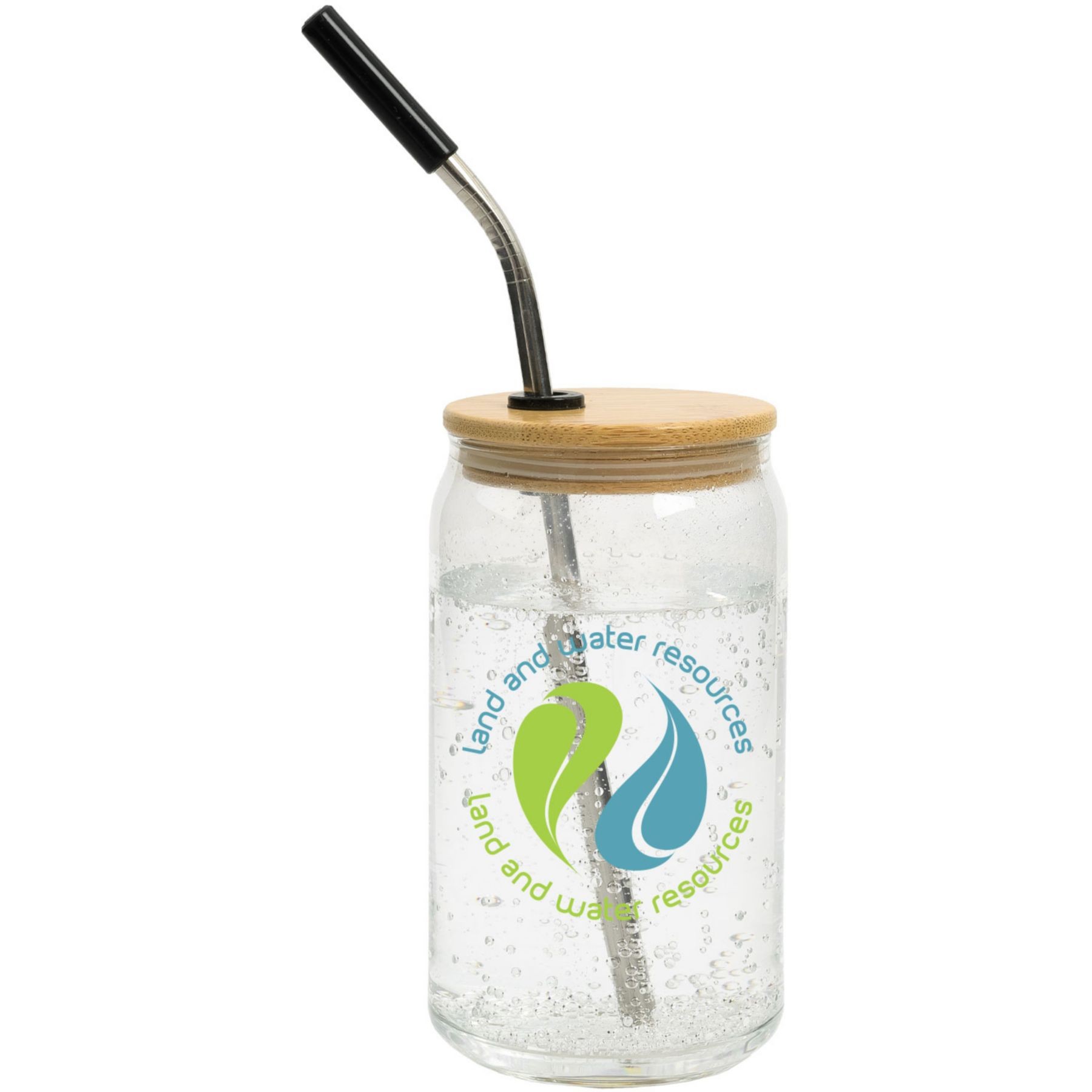 Picture of Full Color Can Glass 16 Oz With Lid And Straw