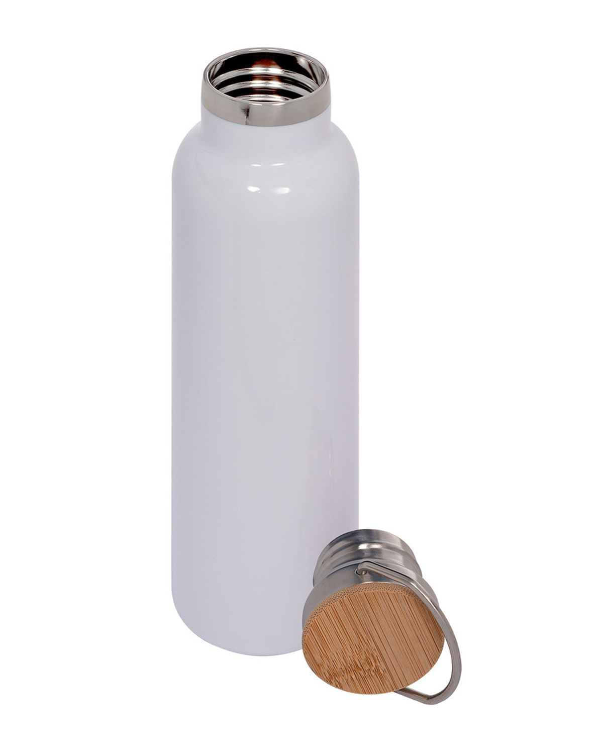 Picture of 20 oz. Vacuum Insulated Water Bottle With Bamboo Lid.