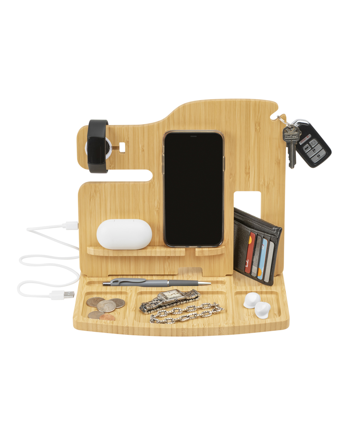 Picture of Portia Bamboo Charging Valet Station.