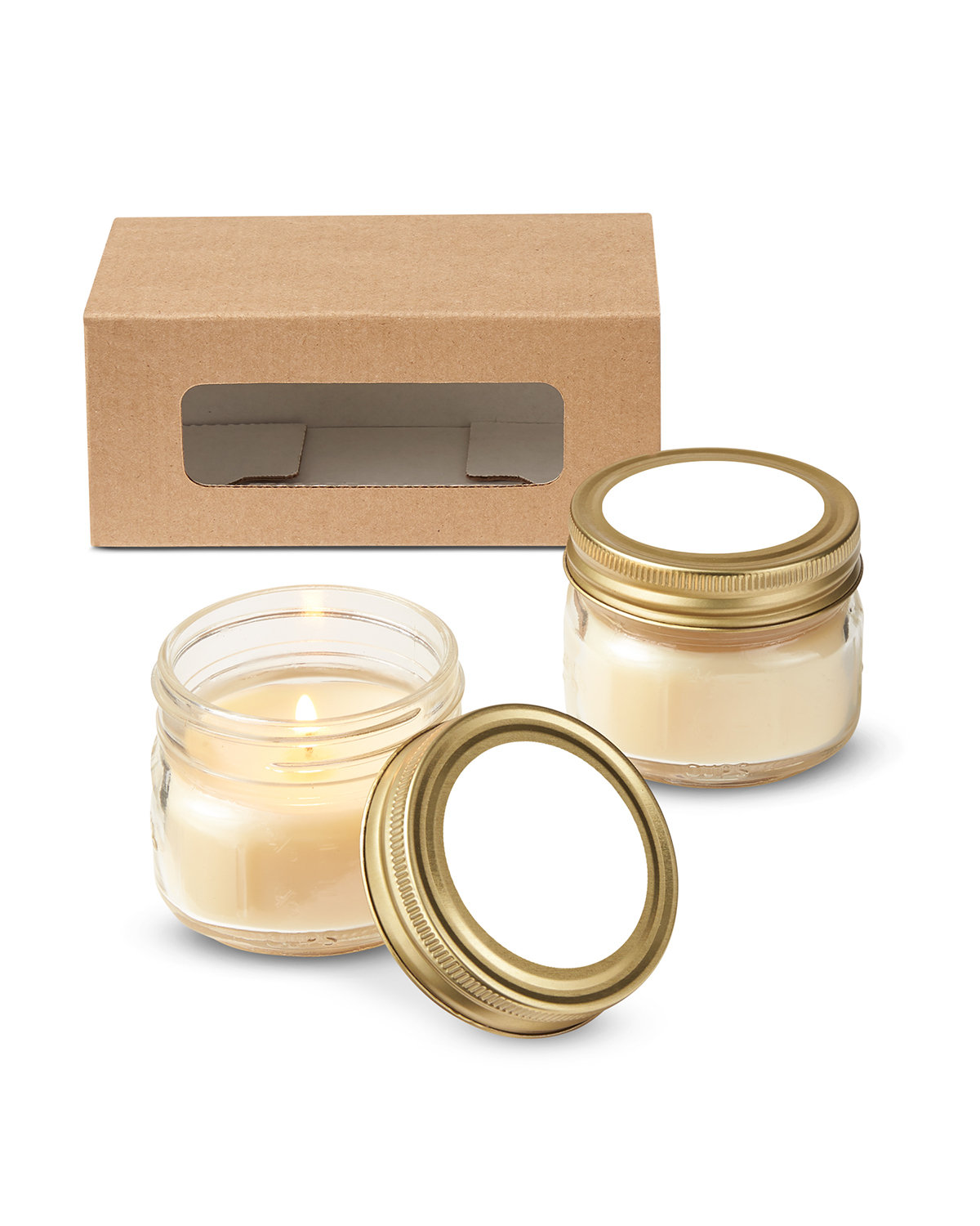 Picture of USA Made Glass Jar Candle Set.