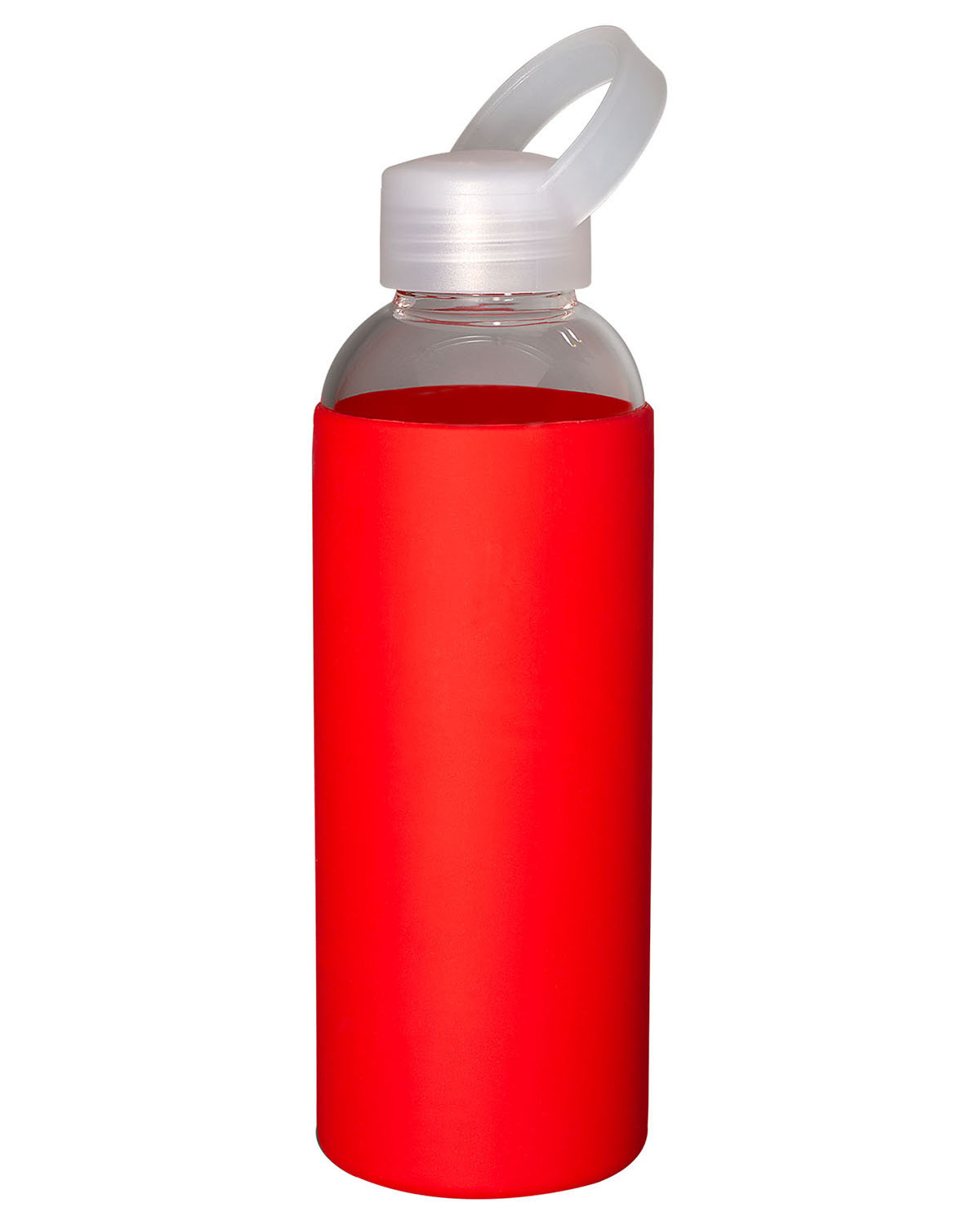 Picture of 18 oz. Glass Bottle With Color Silicone Sleeve.