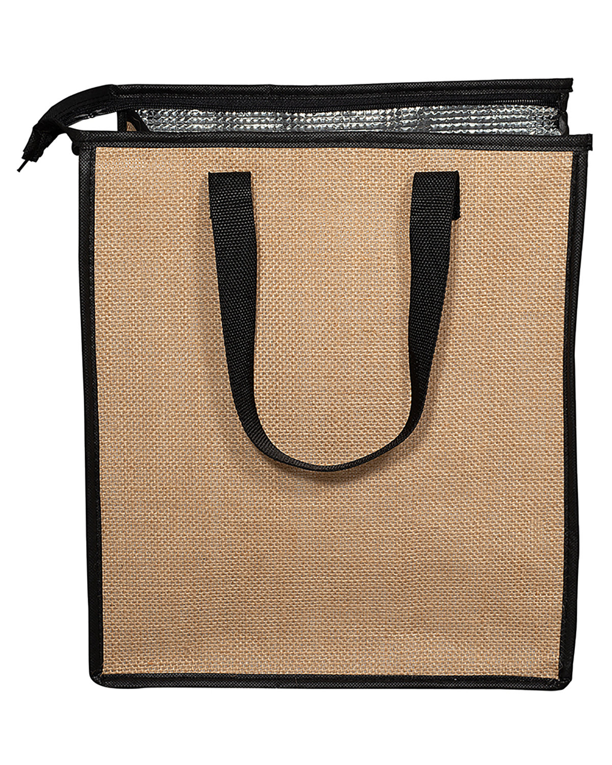 Picture of Jute Lunch Cooler Tote Bag.