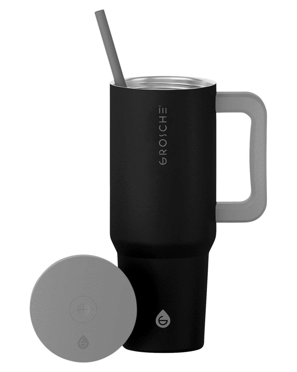 Picture of 40 oz. Aspen Vacuum Insulated Stainless Steel Tumbler With Handle.