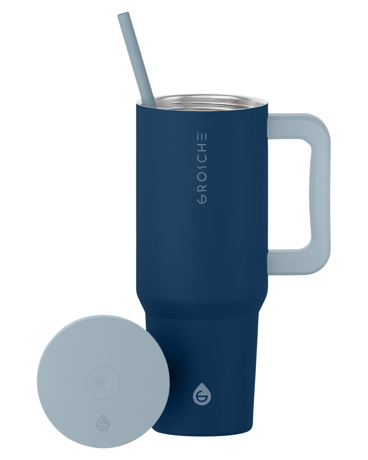 Picture of 40 oz. Aspen Vacuum Insulated Stainless Steel Tumbler With Handle.