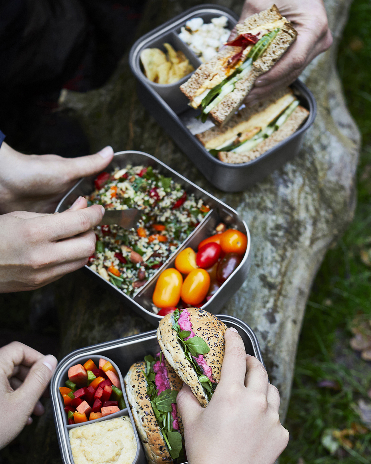 Picture of Large Stainless Steel Lunch Box.