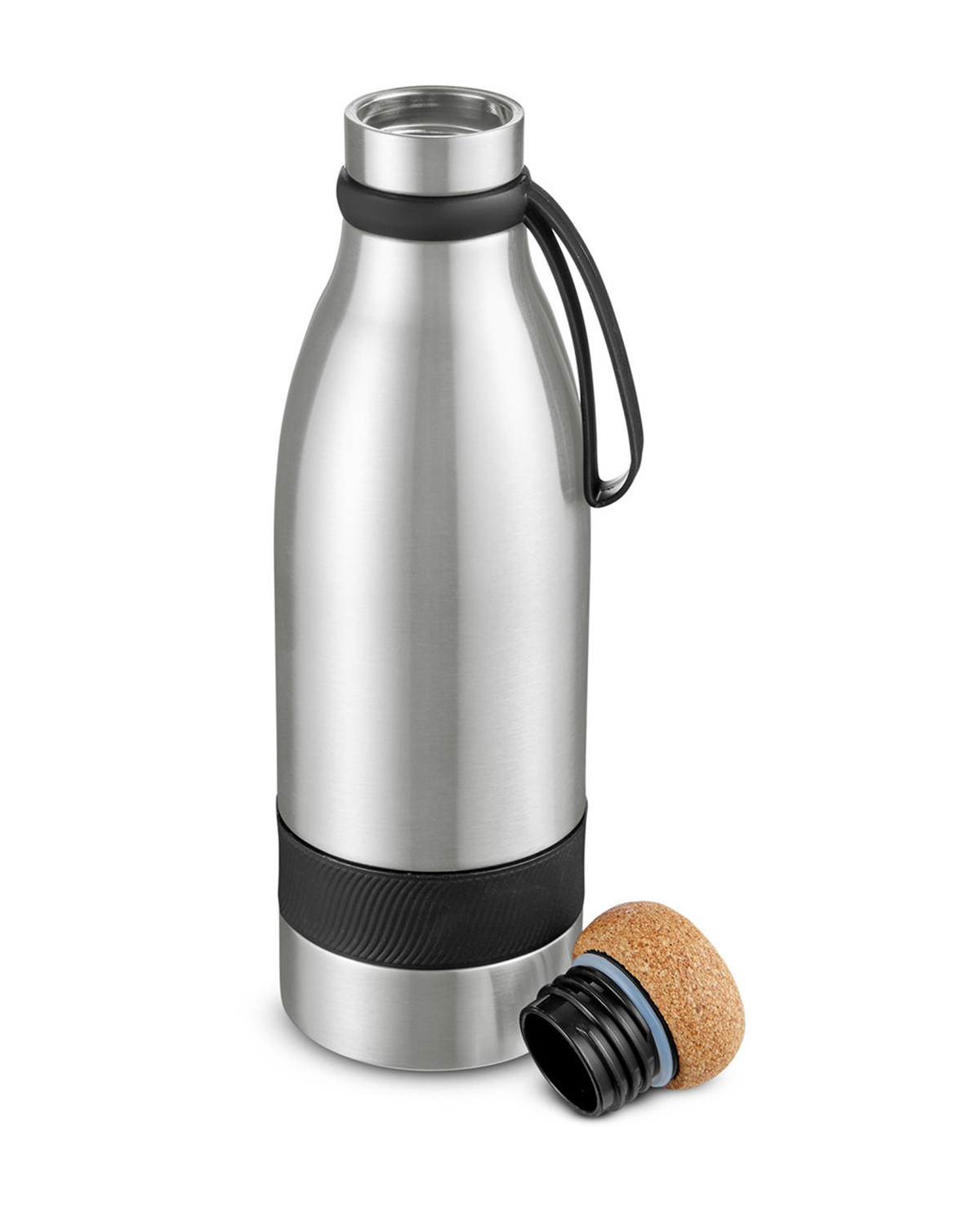 Picture of 19 oz. Double Wall Vacuum Insulated Bottle With Cork Lid.