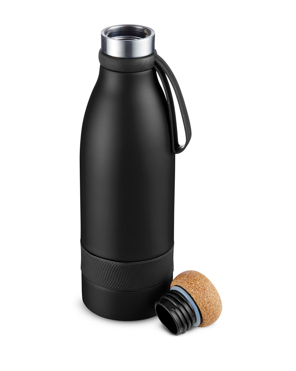 Picture of 19 oz. Double Wall Vacuum Insulated Bottle With Cork Lid.