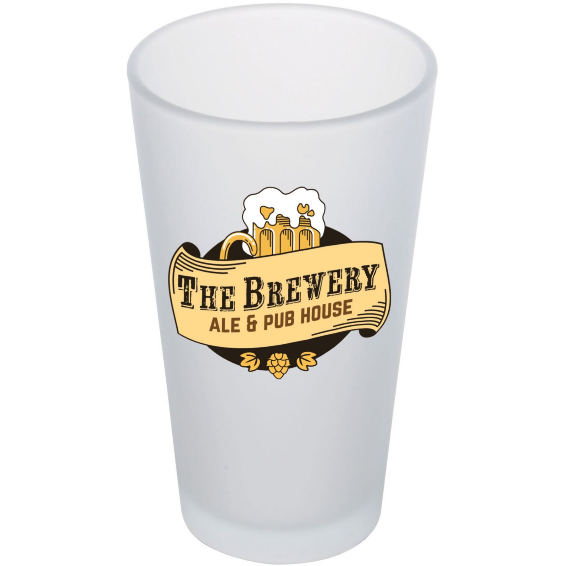 Picture of Full Color Frosted Pint Glass 16 Oz