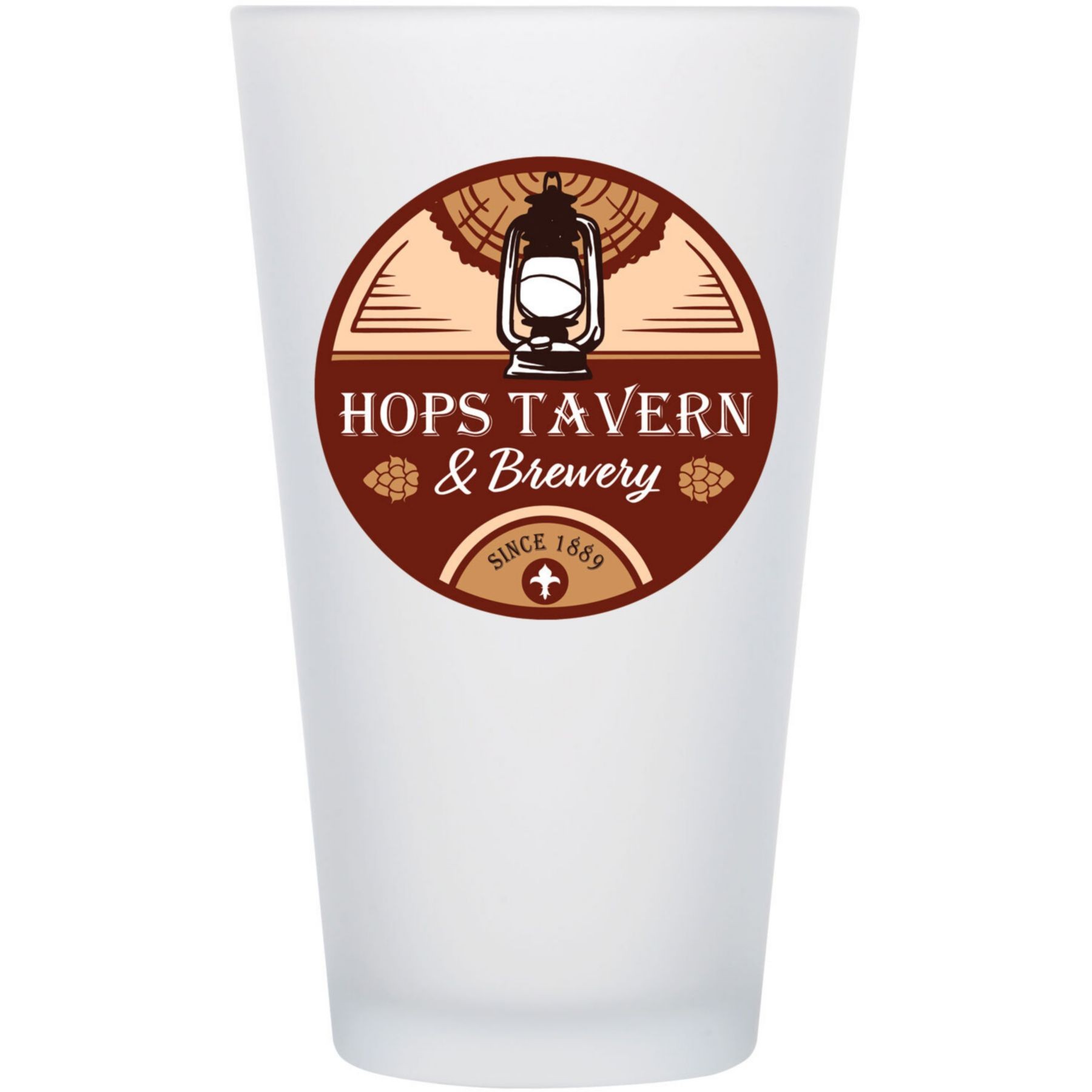 Picture of Full Color Frosted Pint Glass 16 Oz