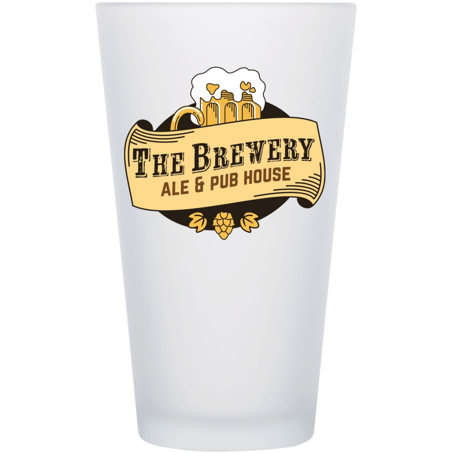 Picture of Full Color Frosted Pint Glass 16 Oz