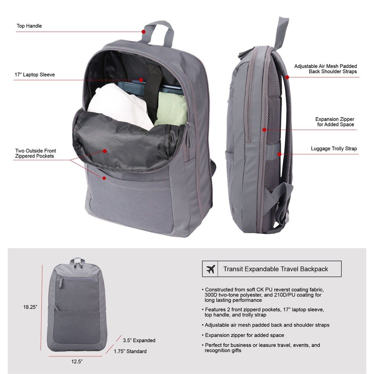 Picture of Transit Expandable Travel Backpack