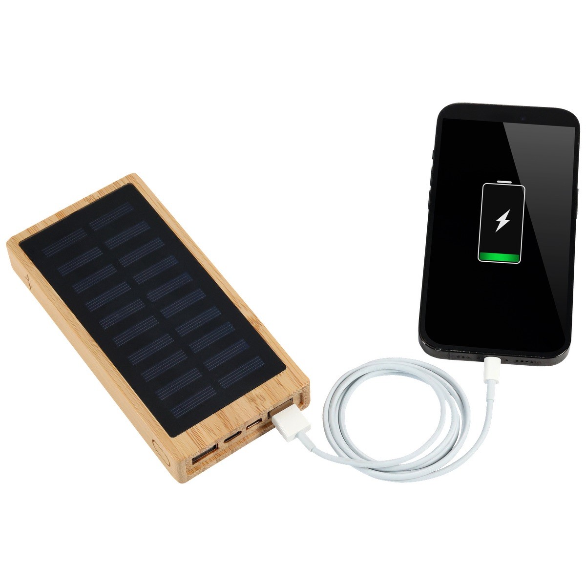 Picture of Bamboo 10,000mAh Solar/Wireless Powerbank