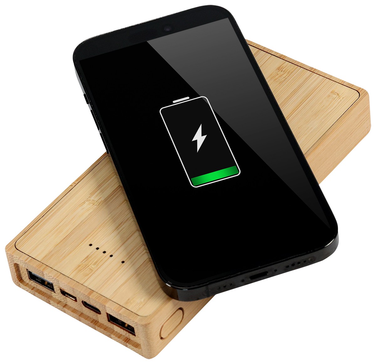Picture of Bamboo 10,000mAh Solar/Wireless Powerbank
