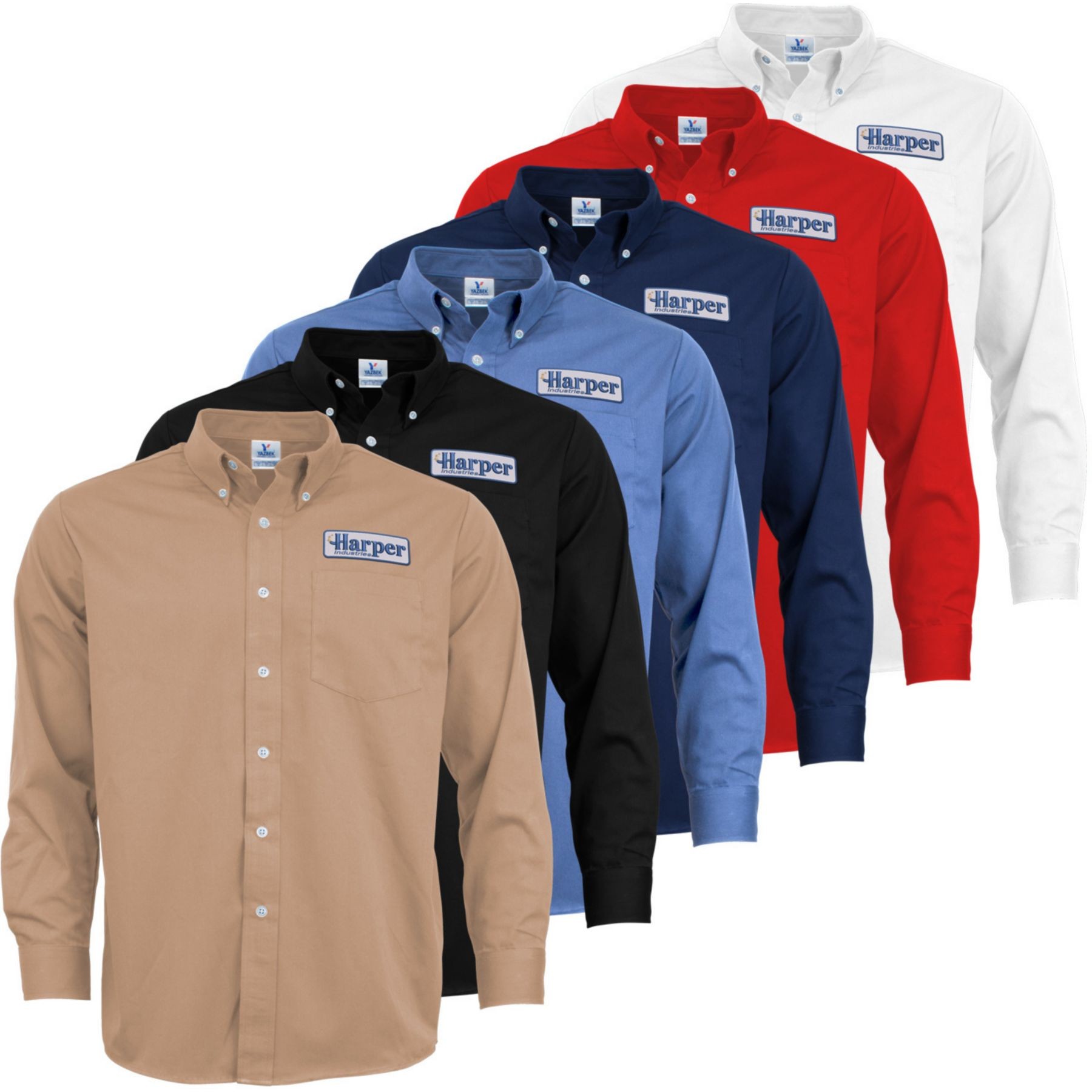 Picture of Embroidered Mens Long Sleeve Twill Dress Shirt