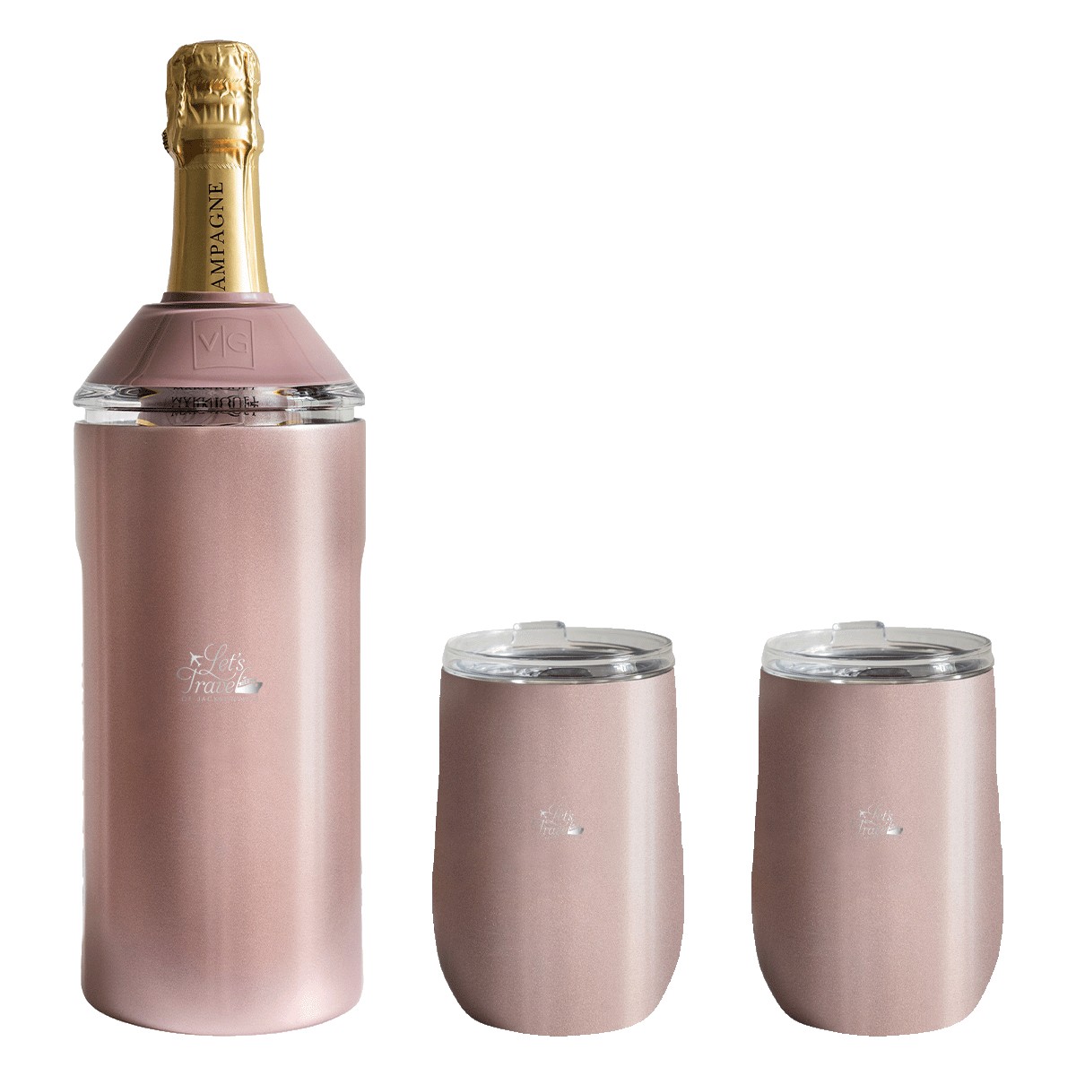 Picture of Vinglacé® Wine Bottle Insulator & 2 Glass Gift Set, Laser, Standard