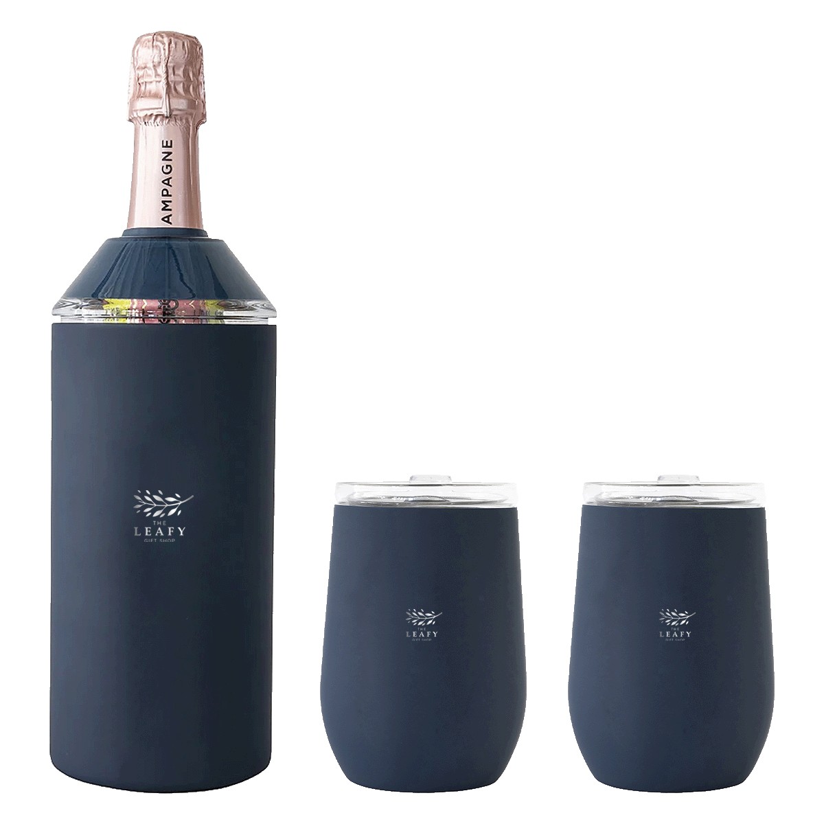 Picture of Vinglacé® Wine Bottle Insulator & 2 Glass Gift Set, Laser, Standard