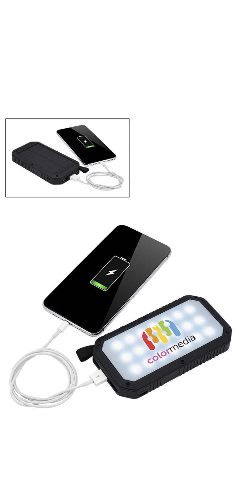 Picture of Trio Port Solar Charge LED Power Bank 8,000mAh
