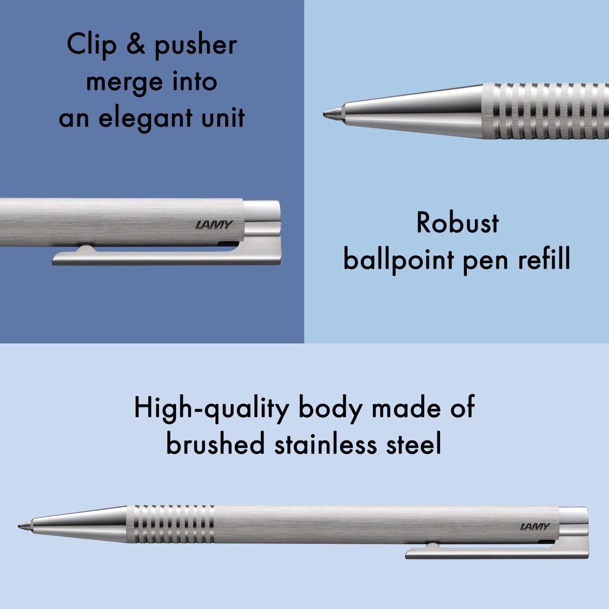 Picture of LAMY Logo Brushed Stainless Steel Ballpoint Pen