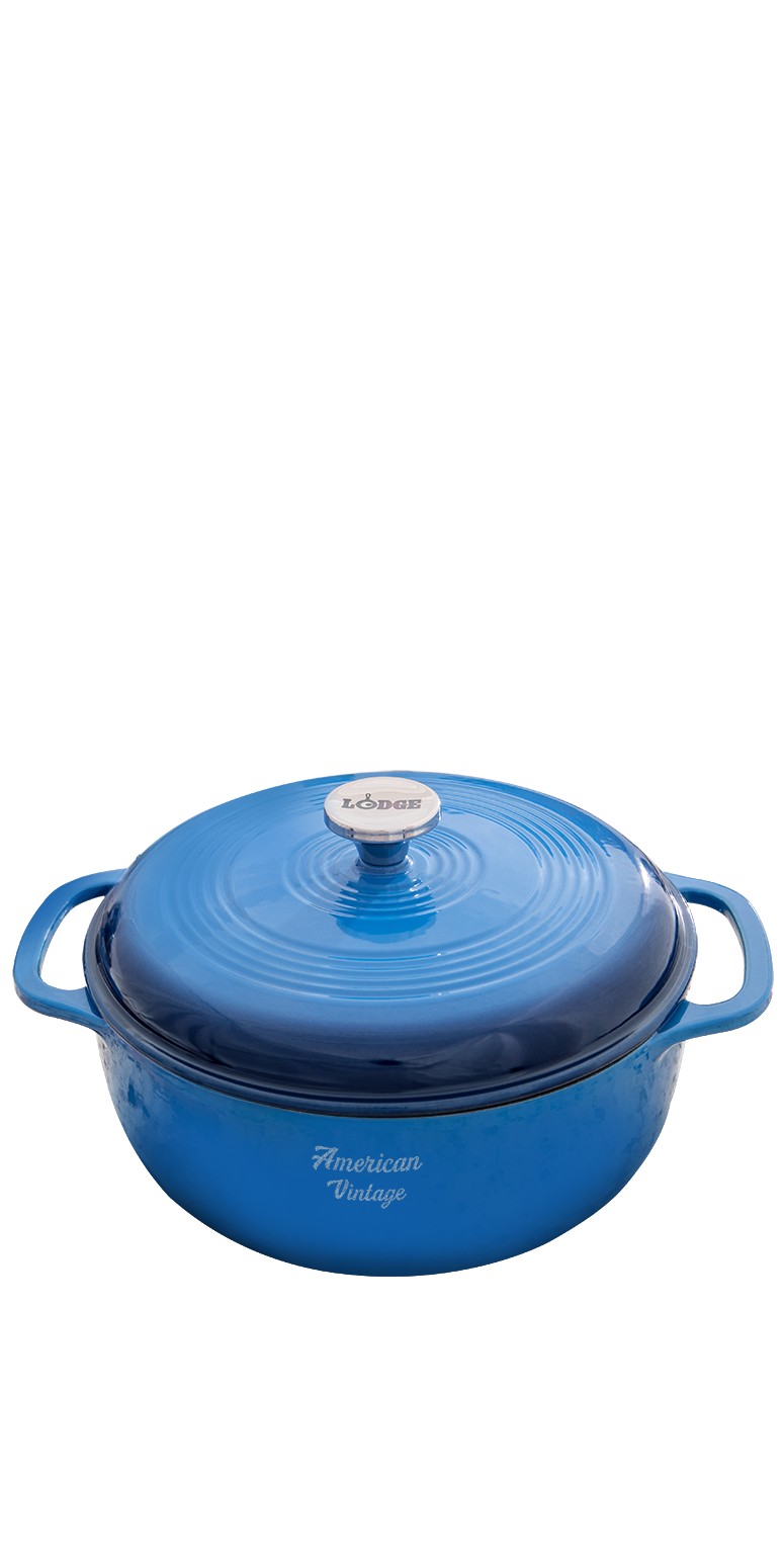 Picture of Lodge 6 Qt Blue Enameled Cast Iron Dutch Oven