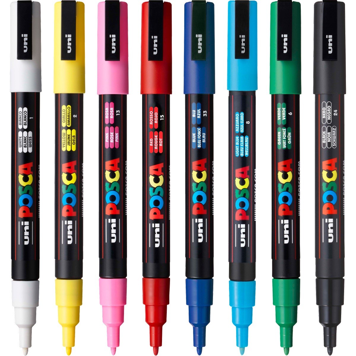 Picture of POSCA 8 Piece Basic Marker Set with Bag - Fine