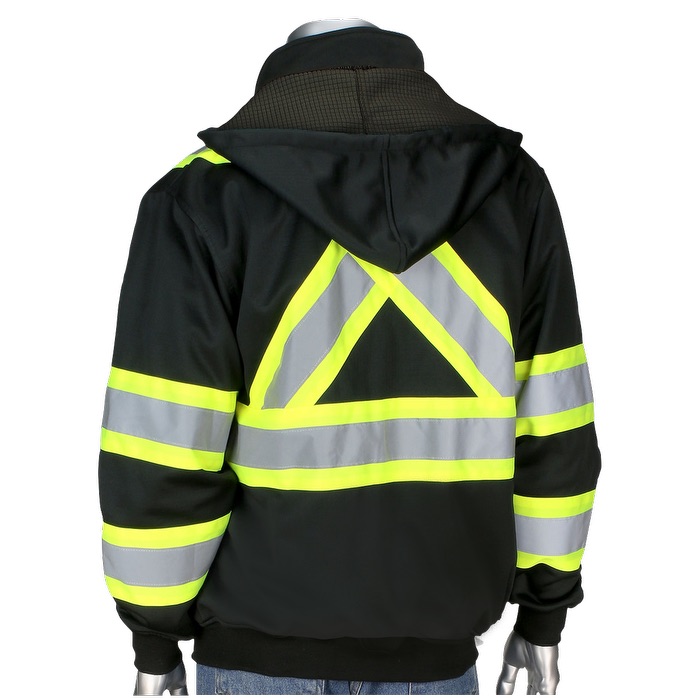 Picture of Two-Tone X-Back Full Zip Fleece Black Sweatshirt
