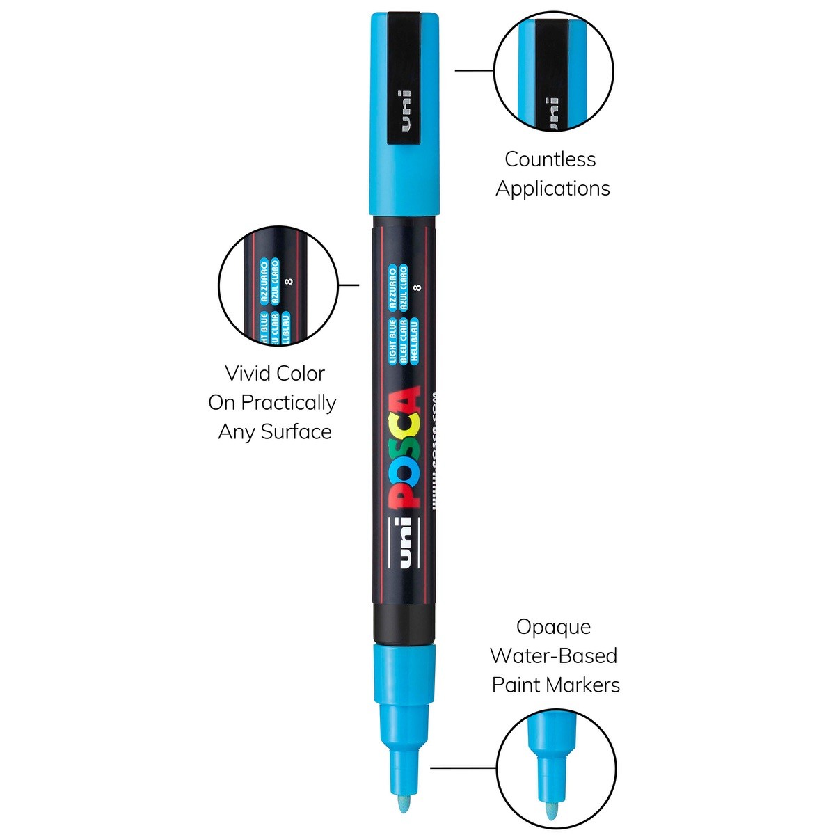 Picture of POSCA 8 Piece Soft Marker Set with Bag - Fine