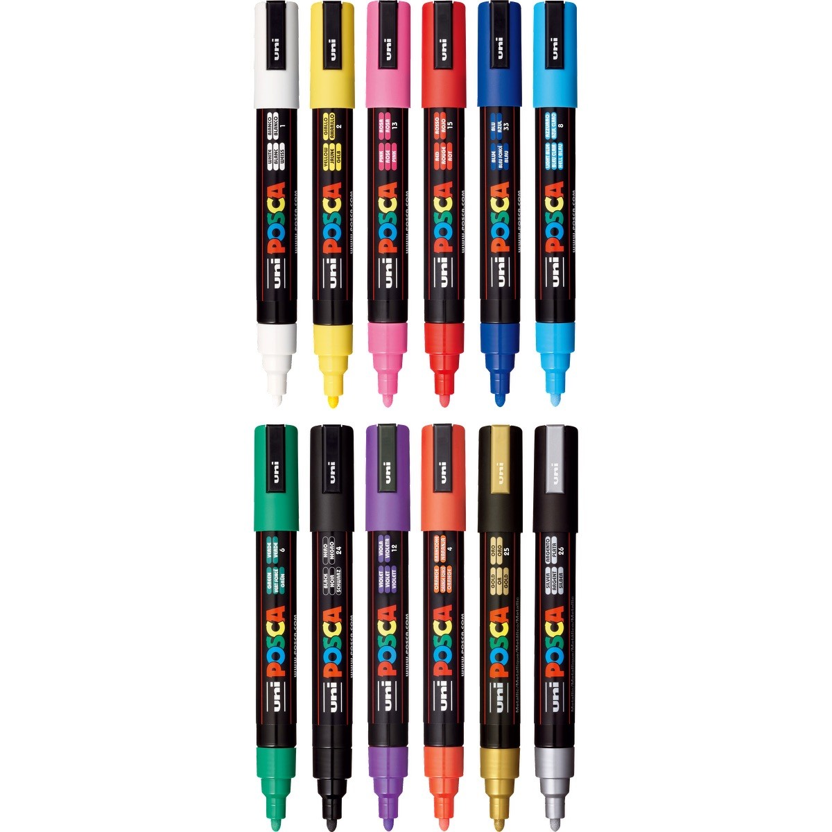 Picture of POSCA 12 Piece Basic Marker Set with Bag